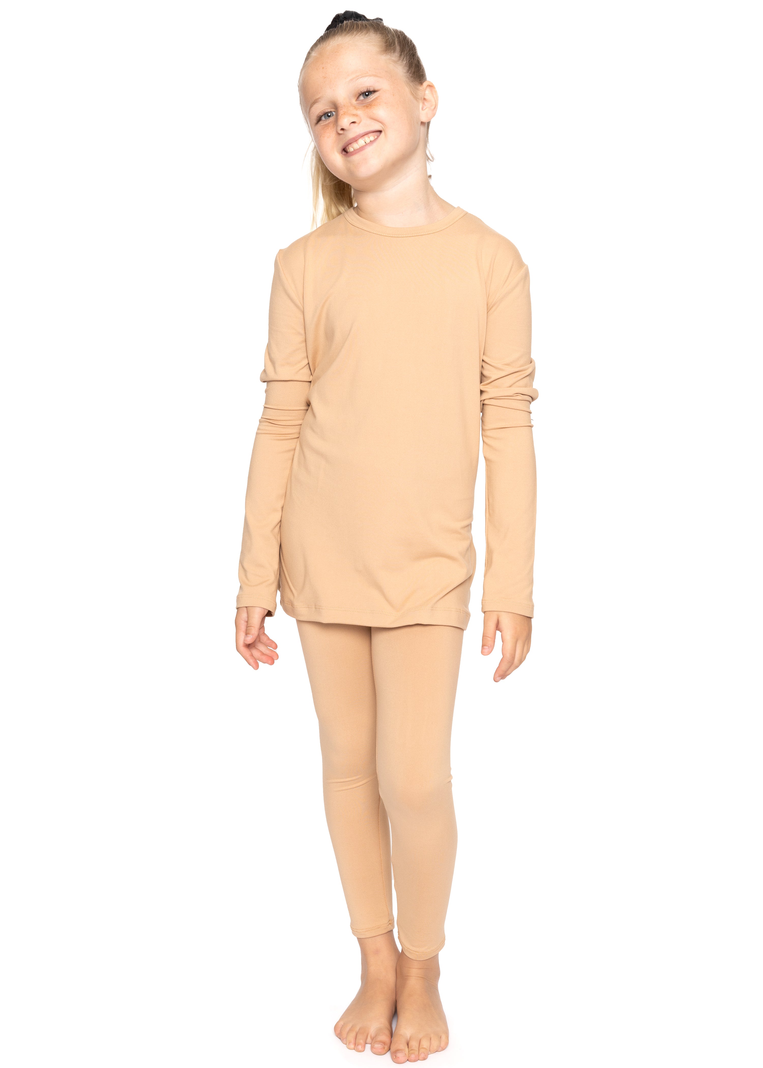 Oh So Soft Youth Girl's Long Sleeve Crew and Leggings Set, Includes Top and Bottom