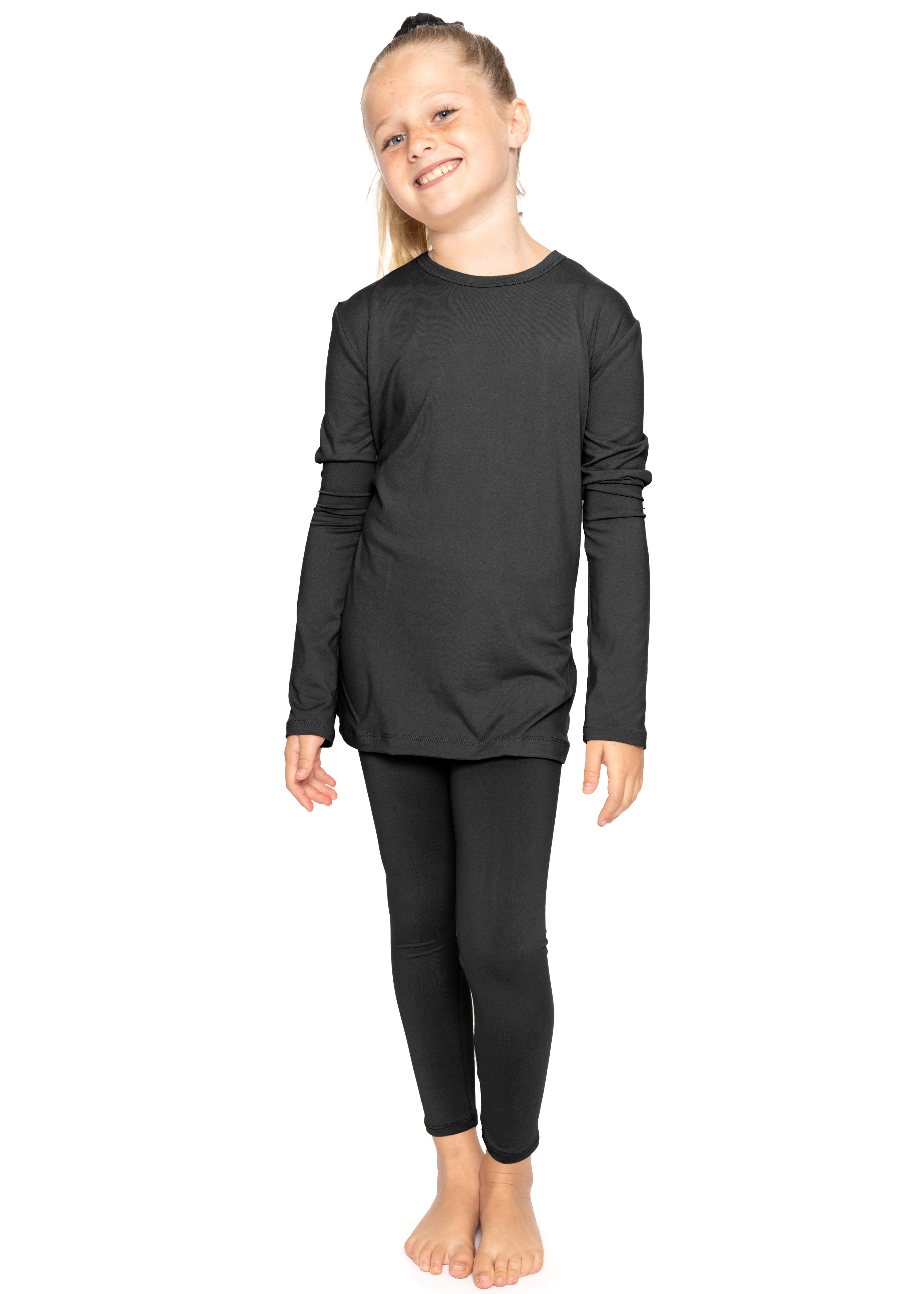 Oh So Soft Youth Girl's Long Sleeve Crew and Leggings Set, Includes Top and Bottom