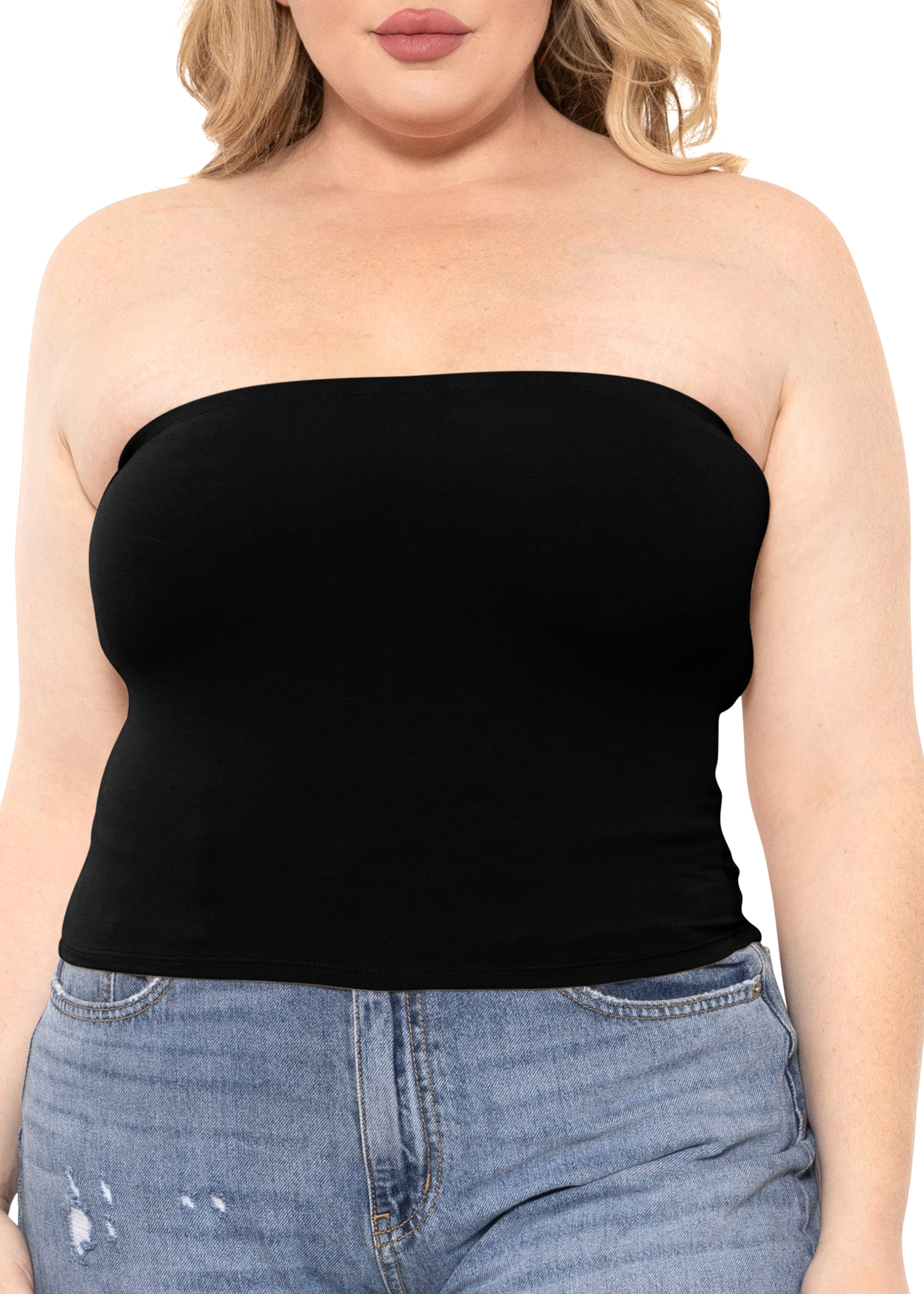 Women's Regular and Plus Size Crop Tube Top