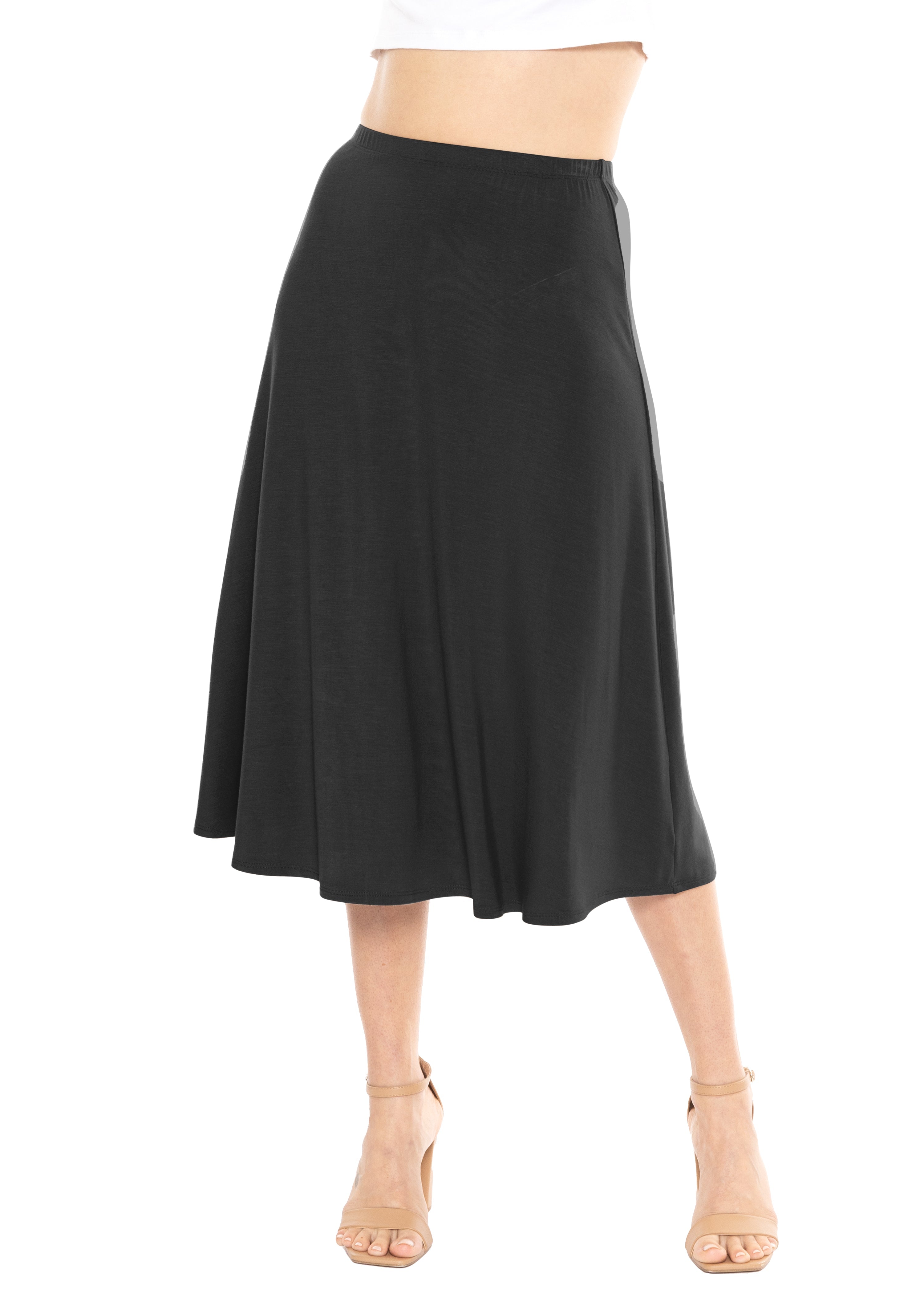 Midi A-Line Flowy Skirt