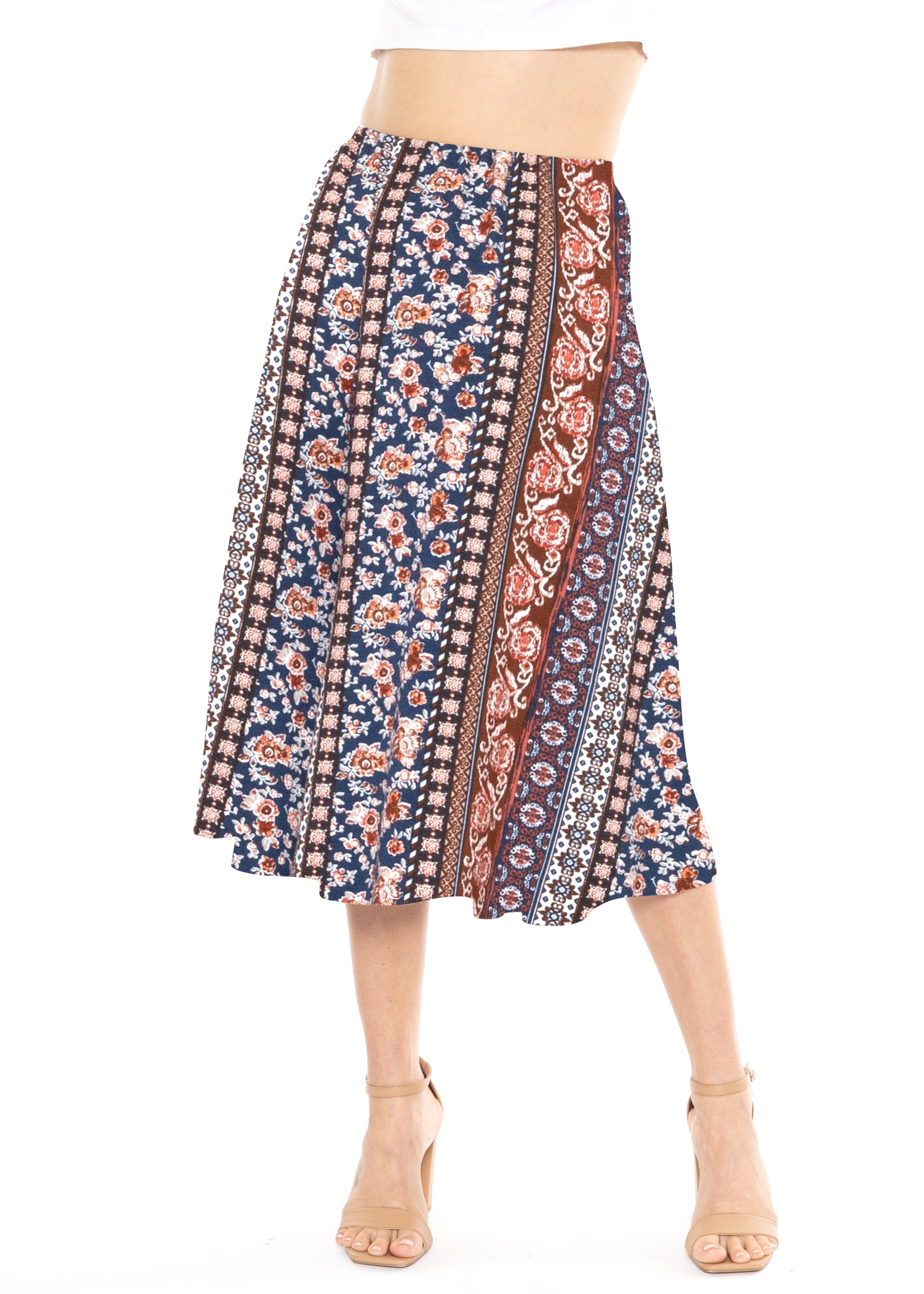 Midi A-Line Flowy Skirt