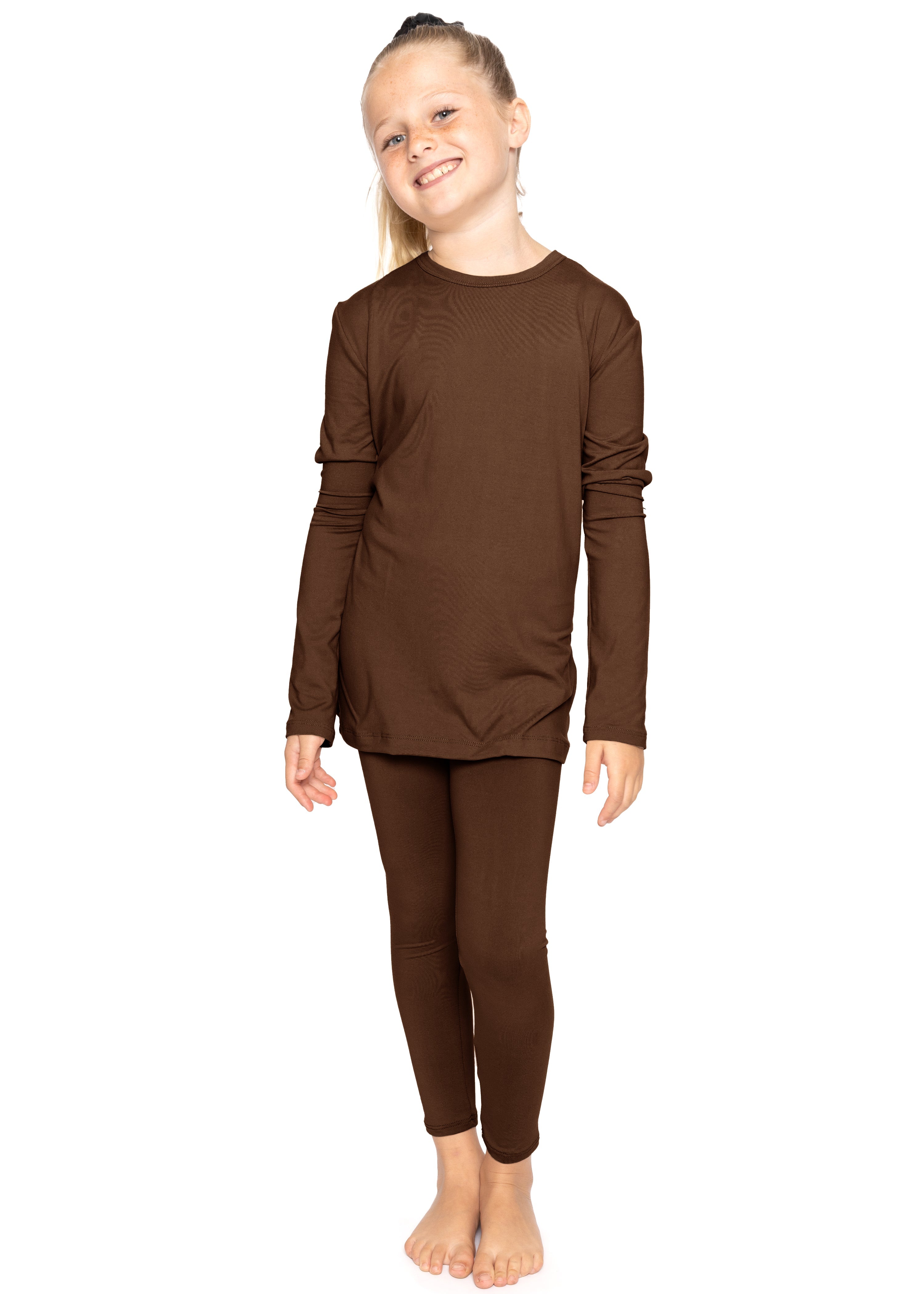 Oh So Soft Youth Girl's Long Sleeve Crew and Leggings Set, Includes Top and Bottom
