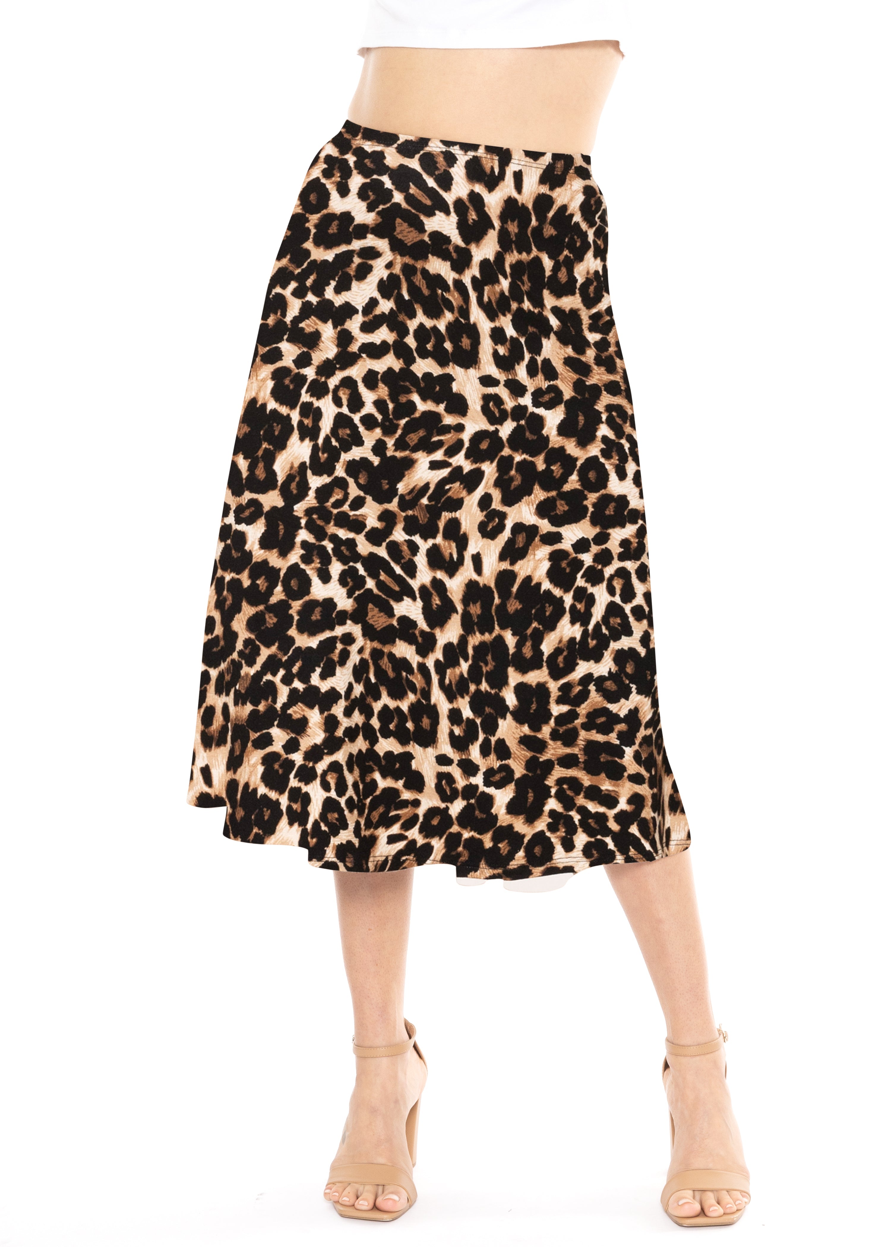 Midi A-Line Flowy Skirt