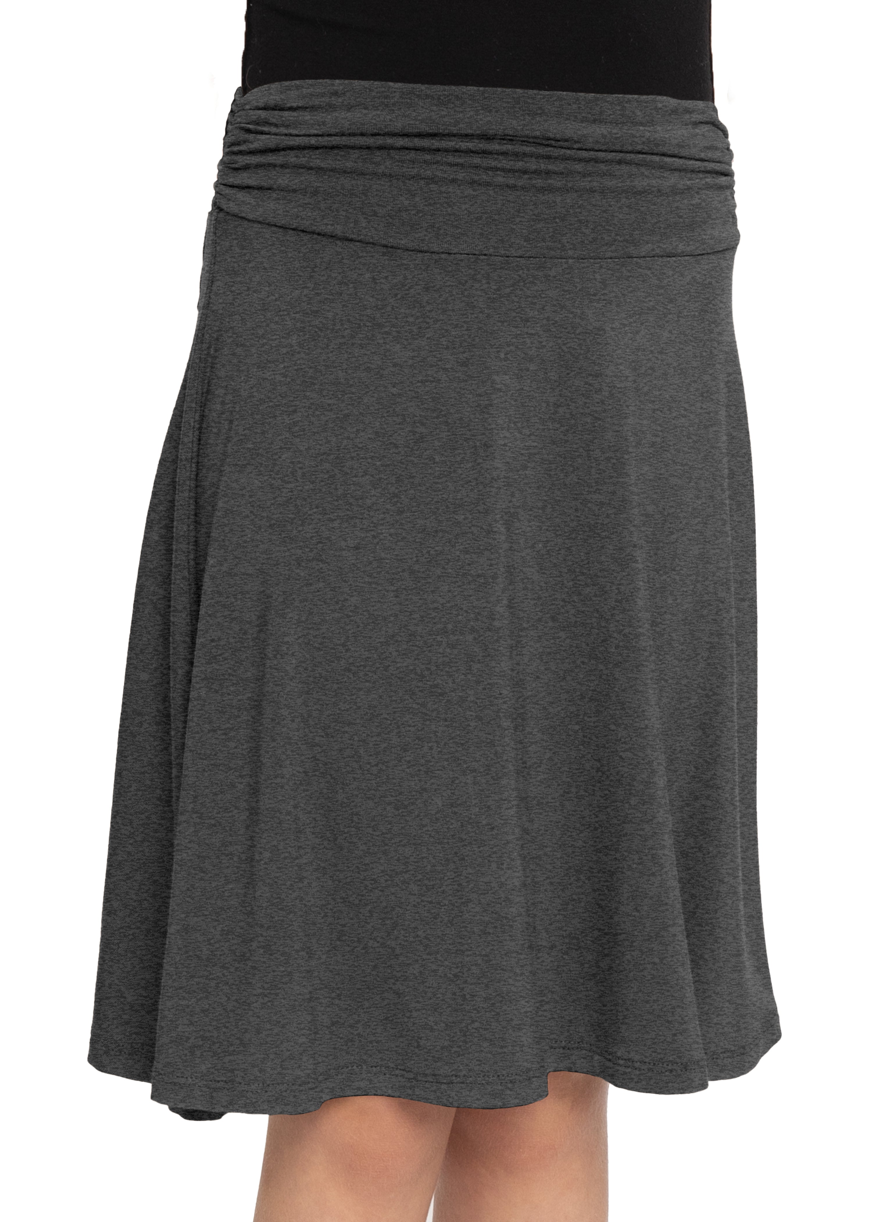 Youth Girl’s Flowy Knee Length Skirt with Ruched Waistband