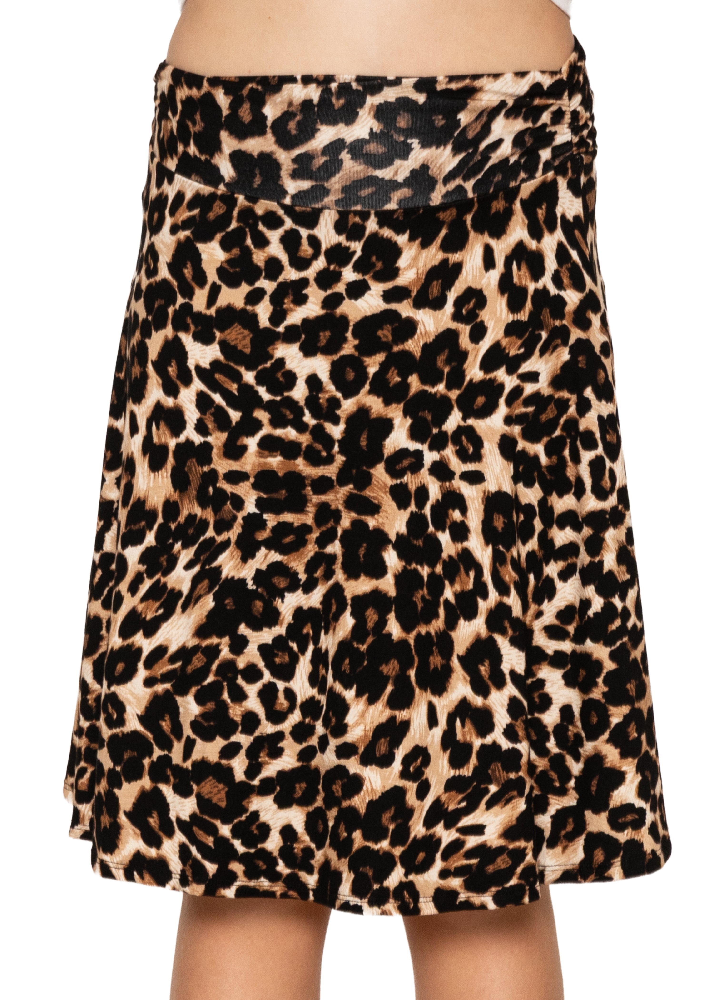 Youth Girl’s Flowy Knee Length Skirt with Ruched Waistband