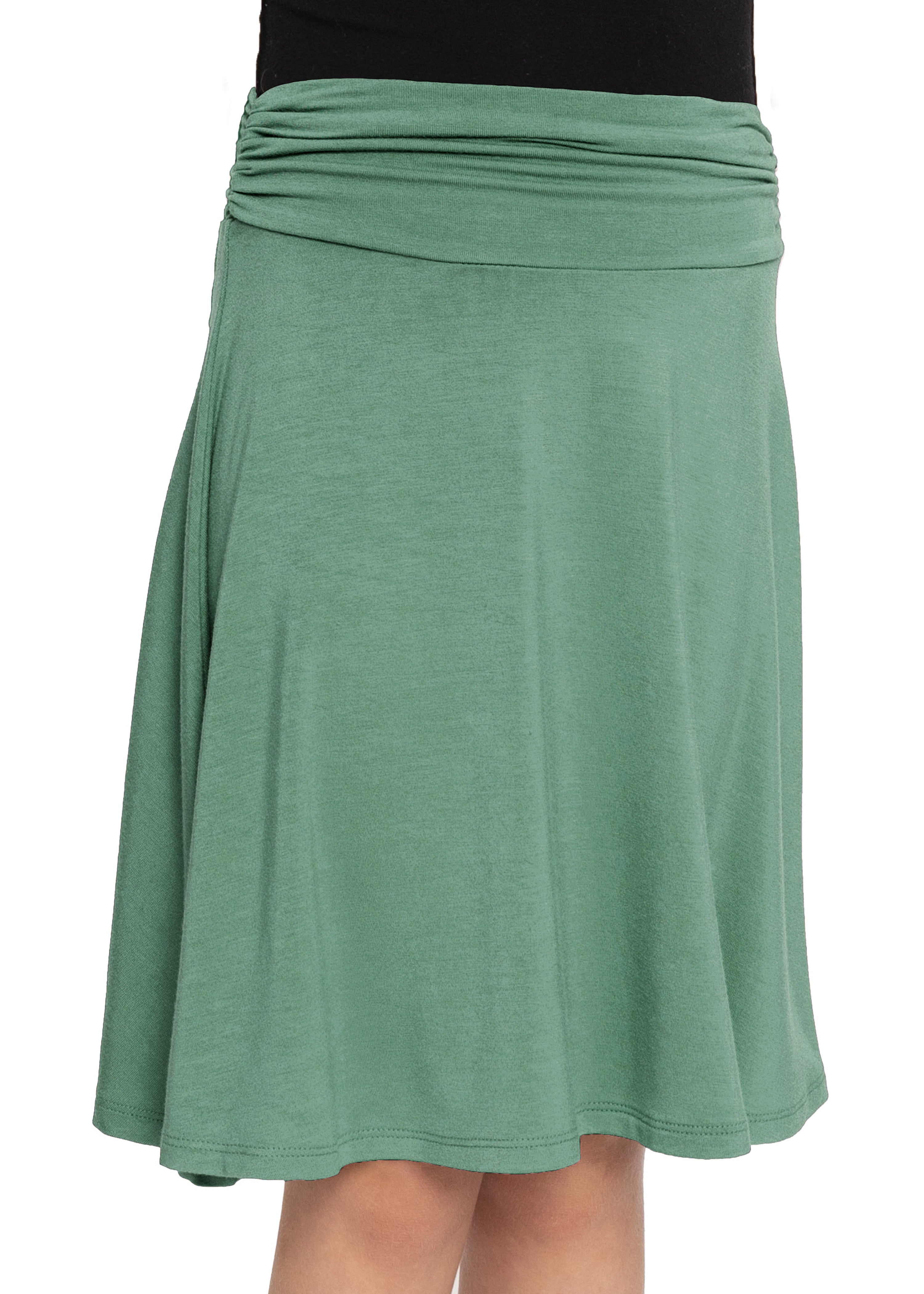 Youth Girl’s Flowy Knee Length Skirt with Ruched Waistband