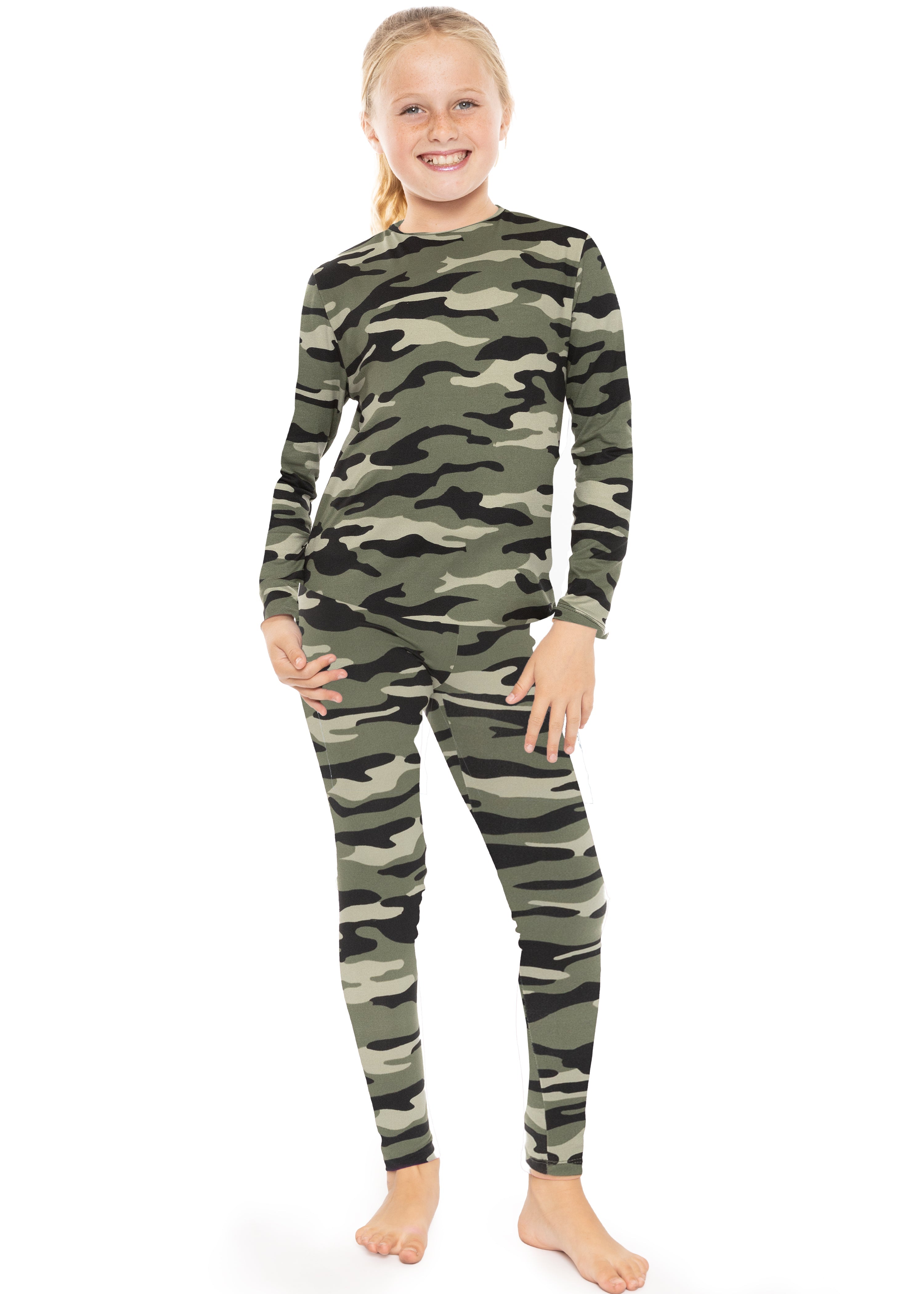 Oh So Soft Youth Girl's Long Sleeve Crew and Leggings Set, Includes Top and Bottom PRINTS