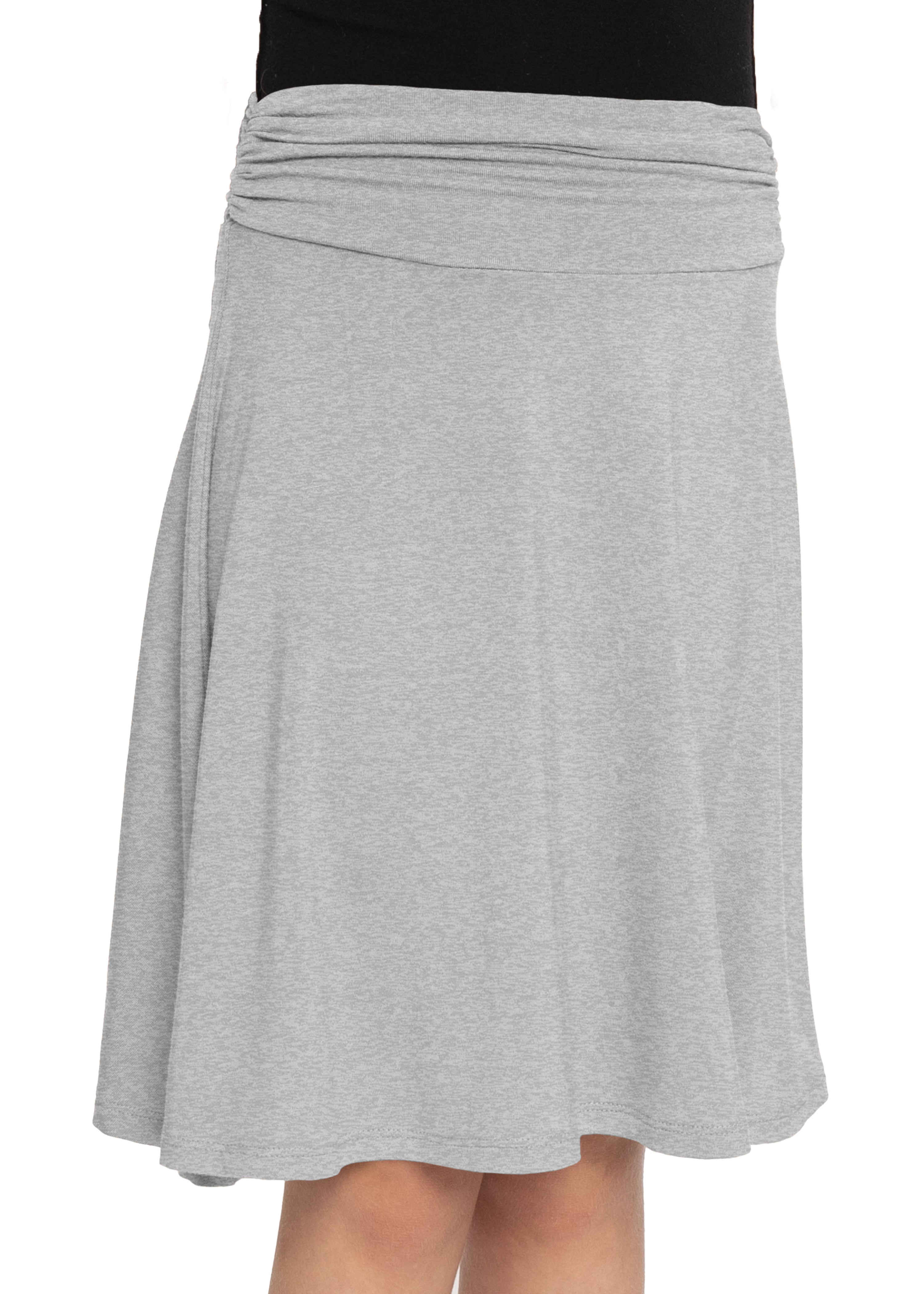 Youth Girl’s Flowy Knee Length Skirt with Ruched Waistband