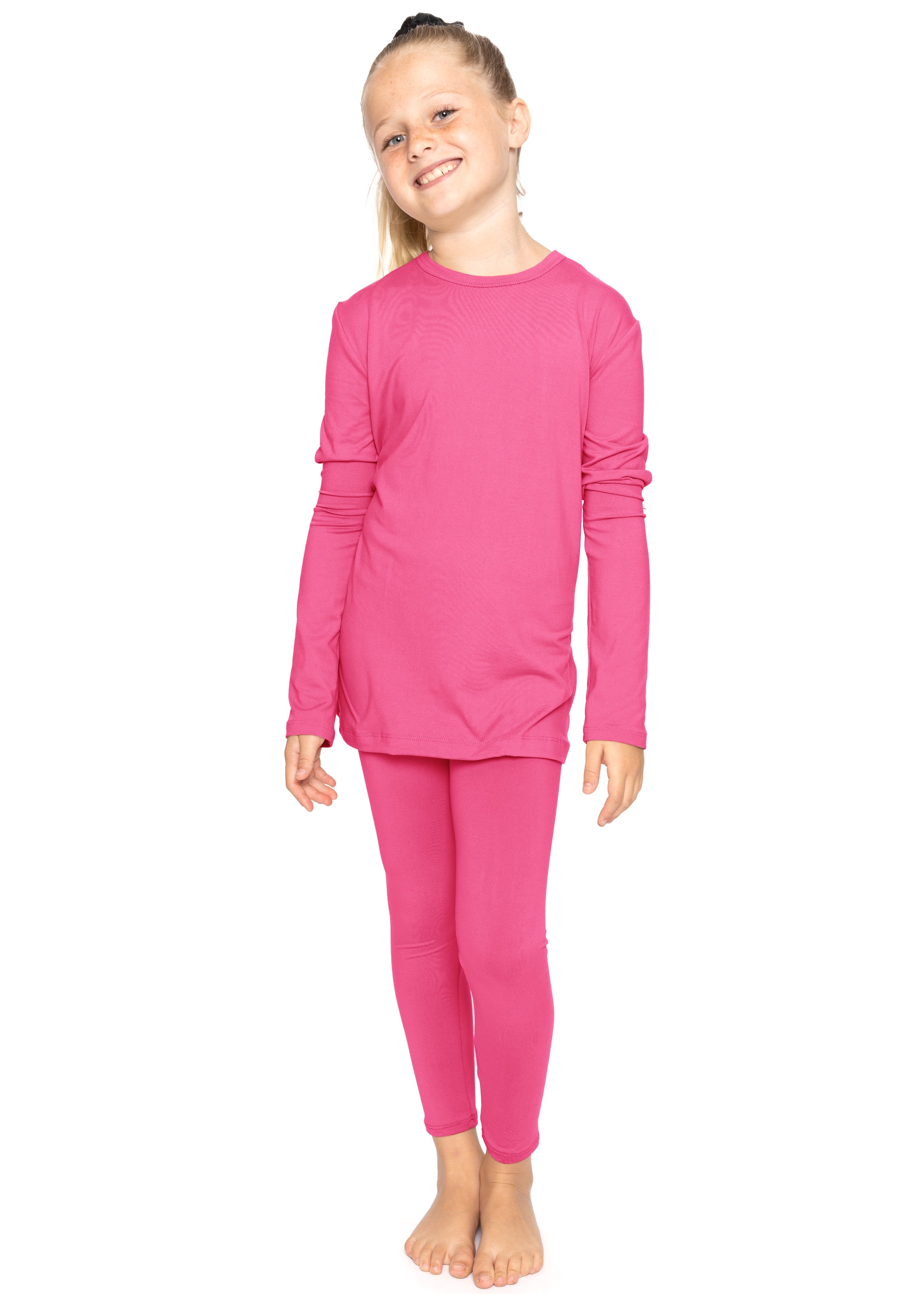 Oh So Soft Youth Girl's Long Sleeve Crew and Leggings Set, Includes Top and Bottom