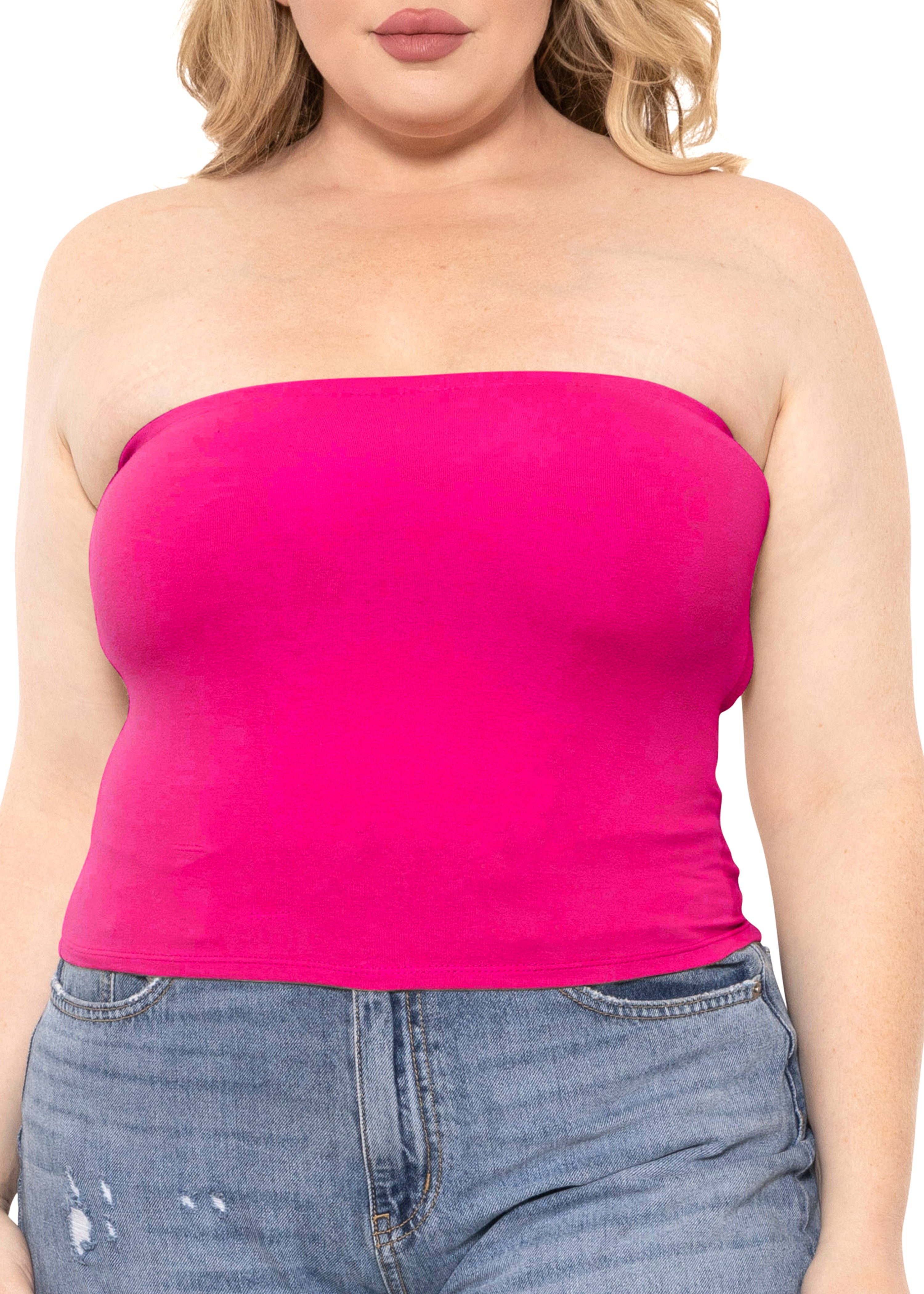 Women's Regular and Plus Size Crop Tube Top