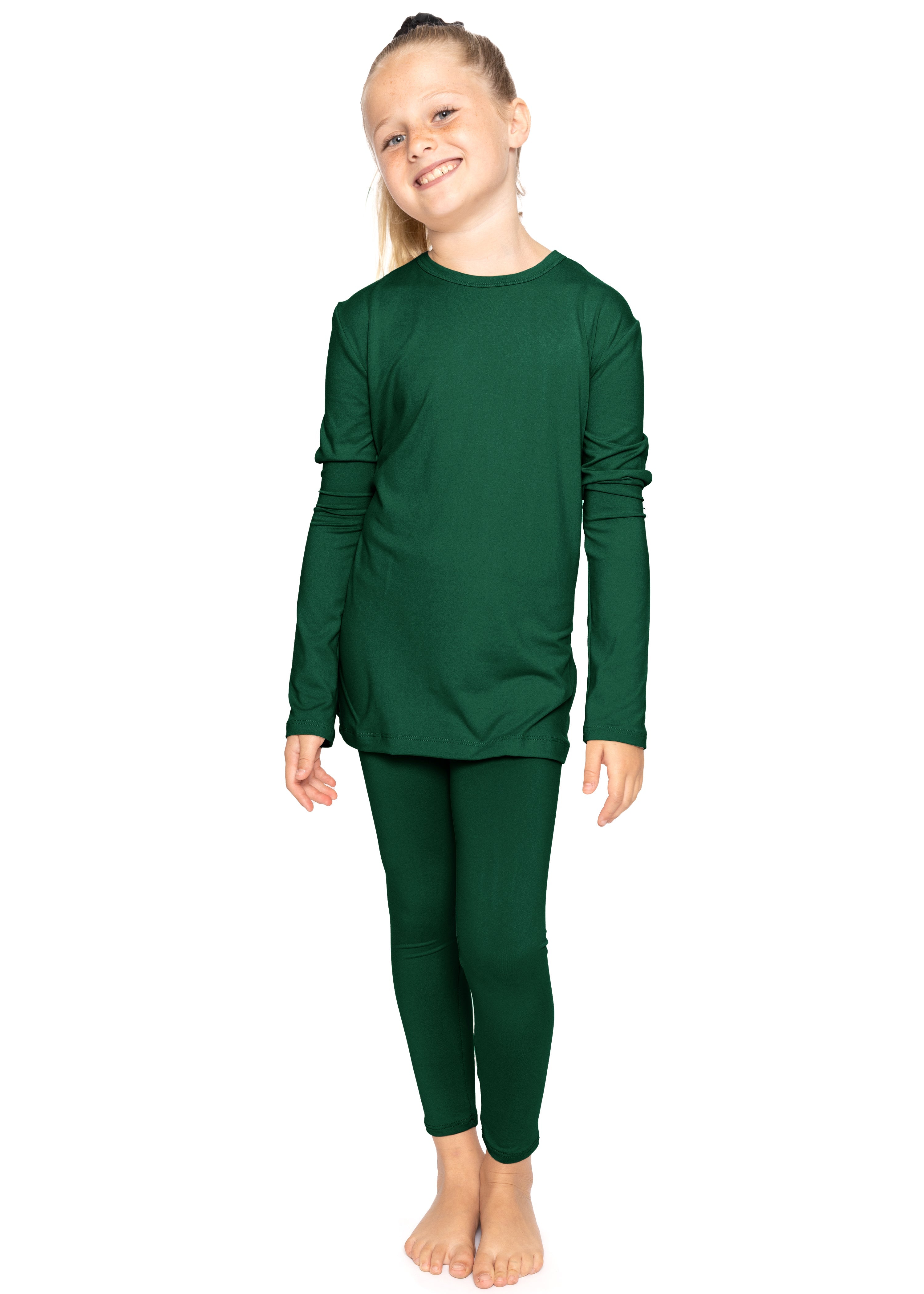 Oh So Soft Youth Girl's Long Sleeve Crew and Leggings Set, Includes Top and Bottom