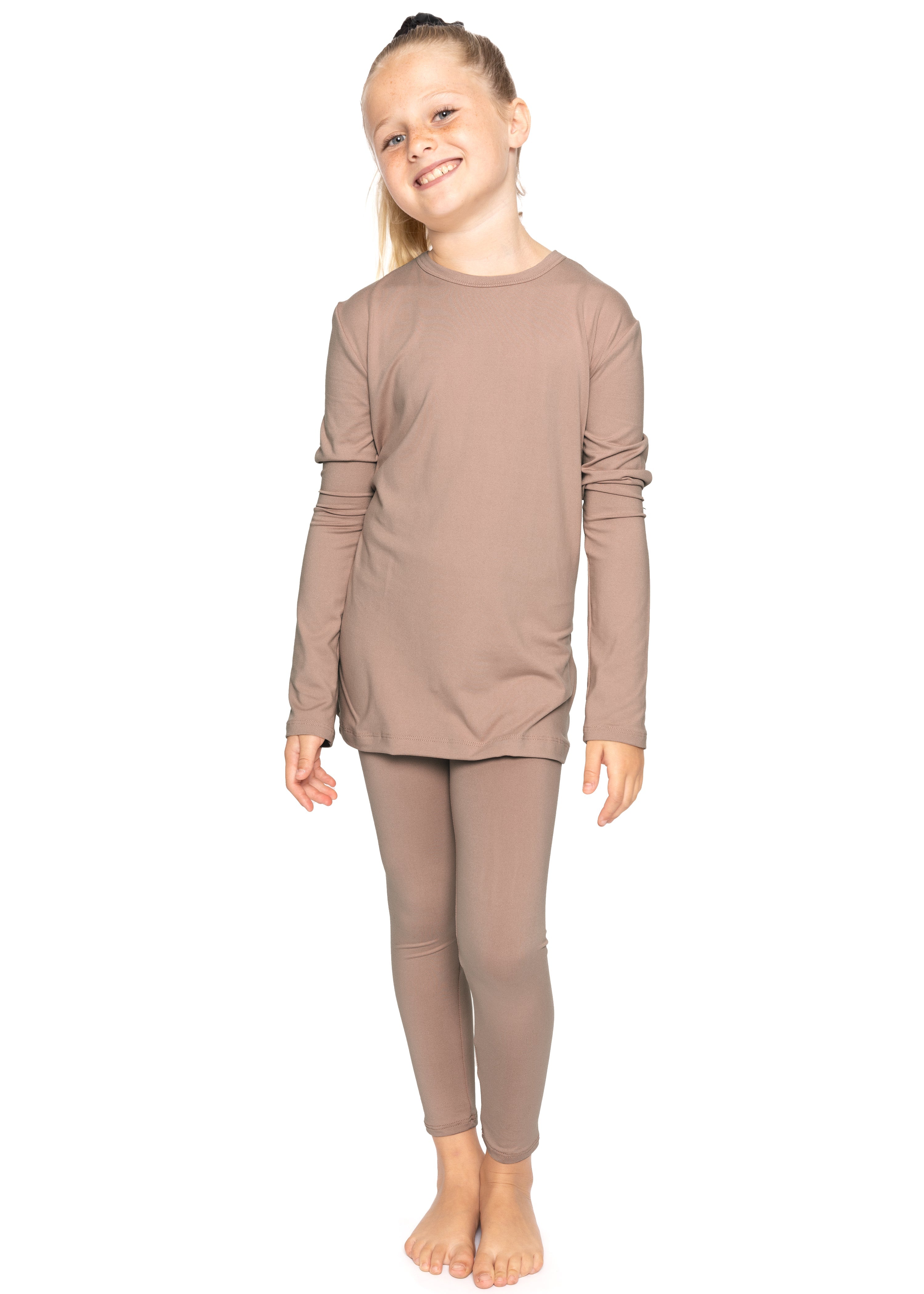 Oh So Soft Youth Girl's Long Sleeve Crew and Leggings Set, Includes Top and Bottom