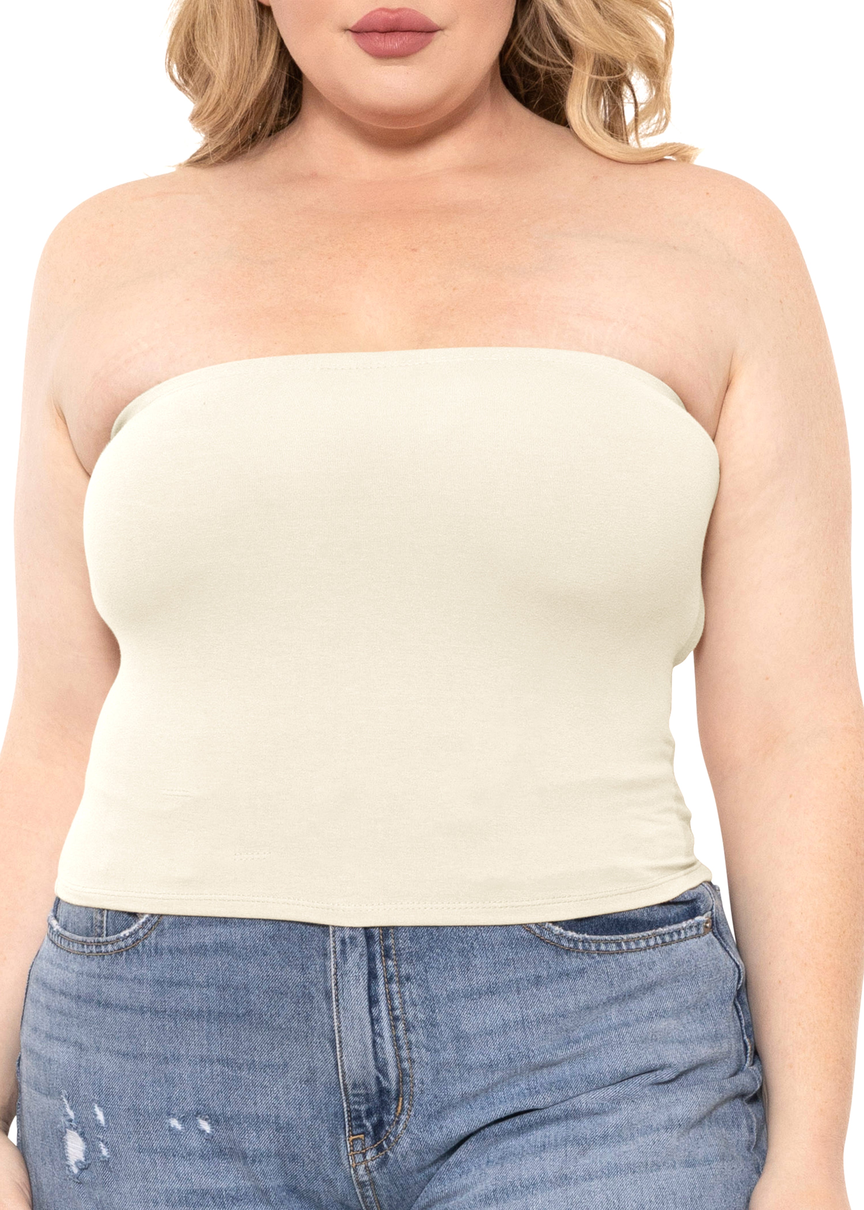 Women's Regular and Plus Size Crop Tube Top