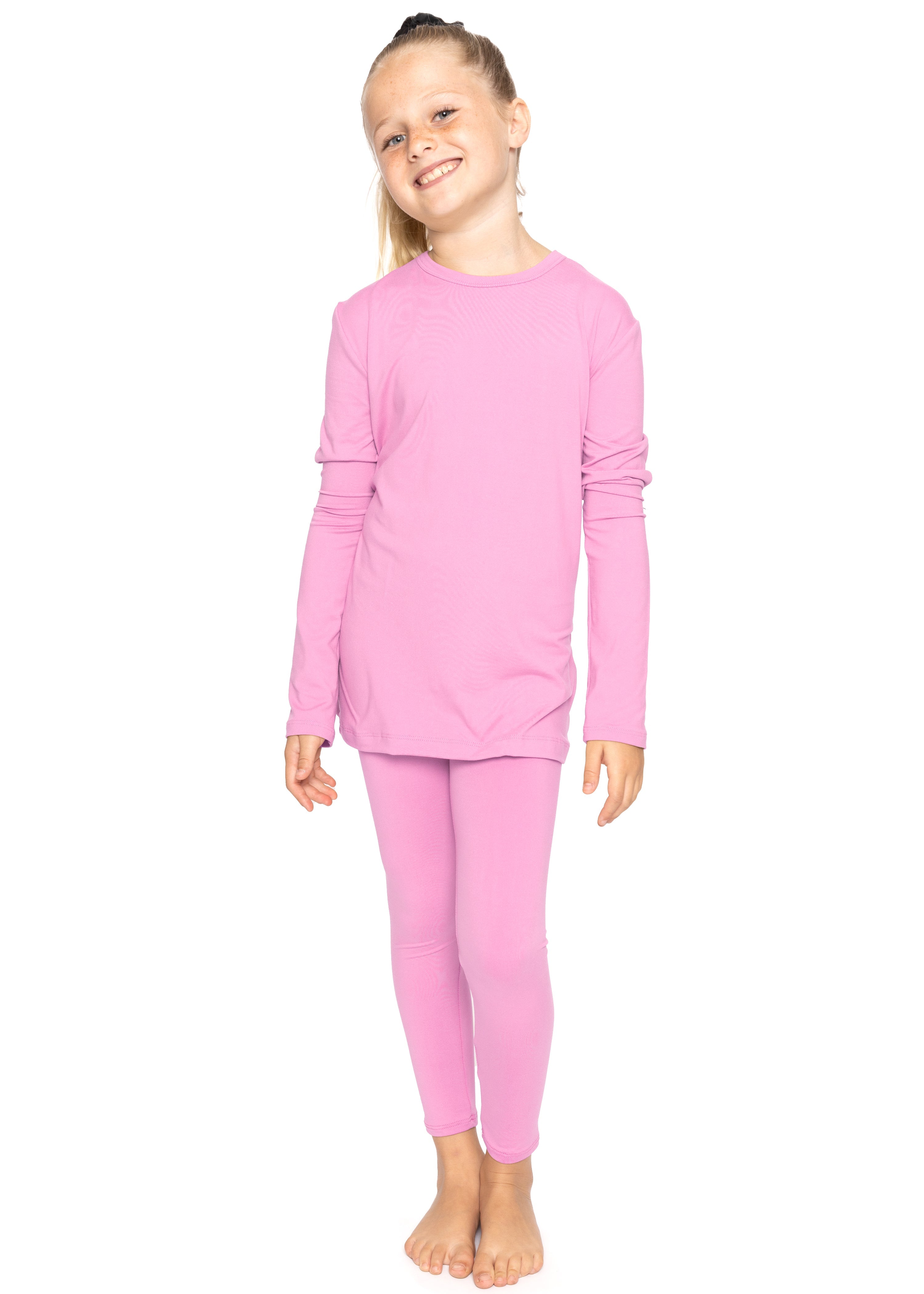 Oh So Soft Youth Girl's Long Sleeve Crew and Leggings Set, Includes Top and Bottom