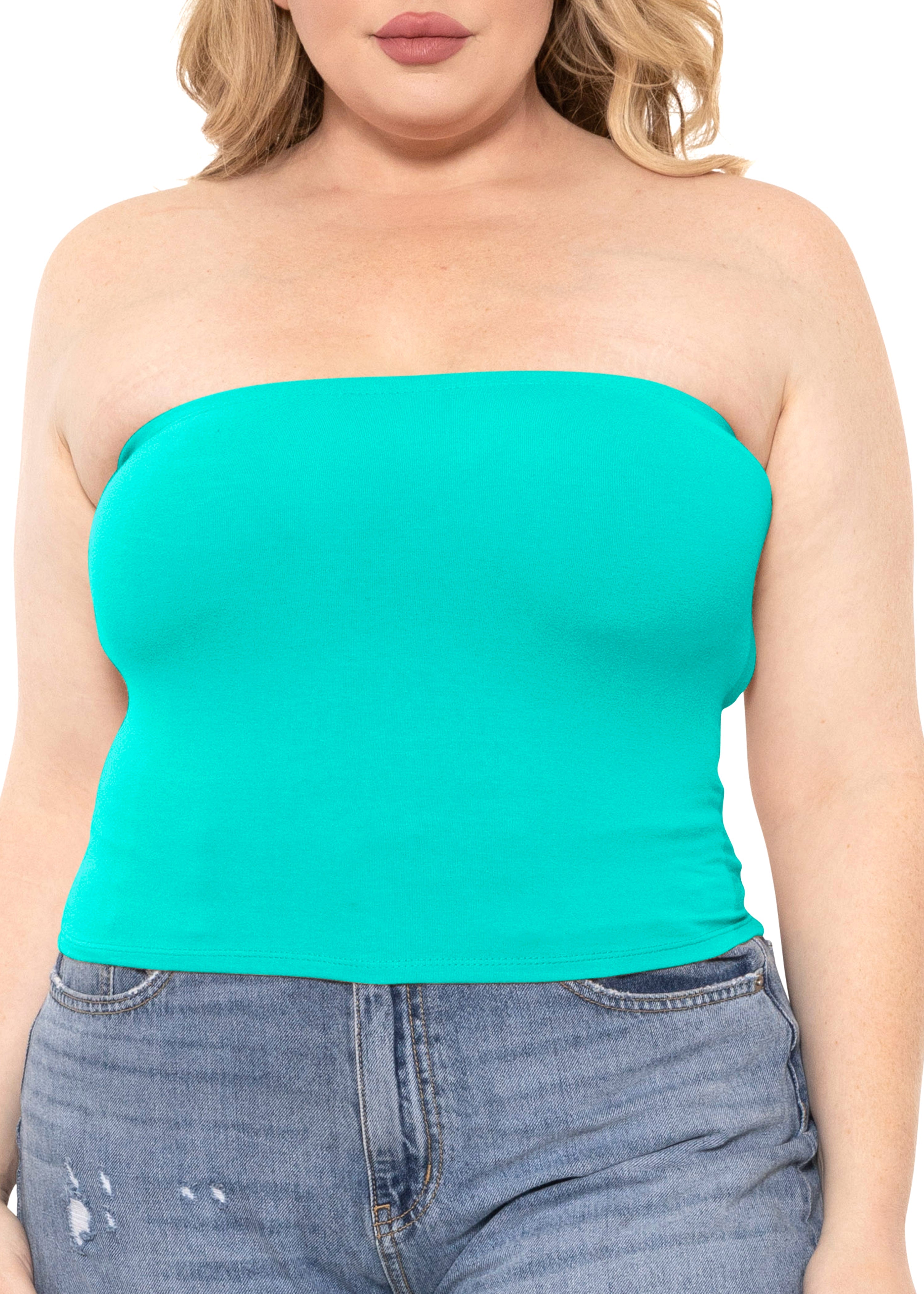 Women's Regular and Plus Size Crop Tube Top