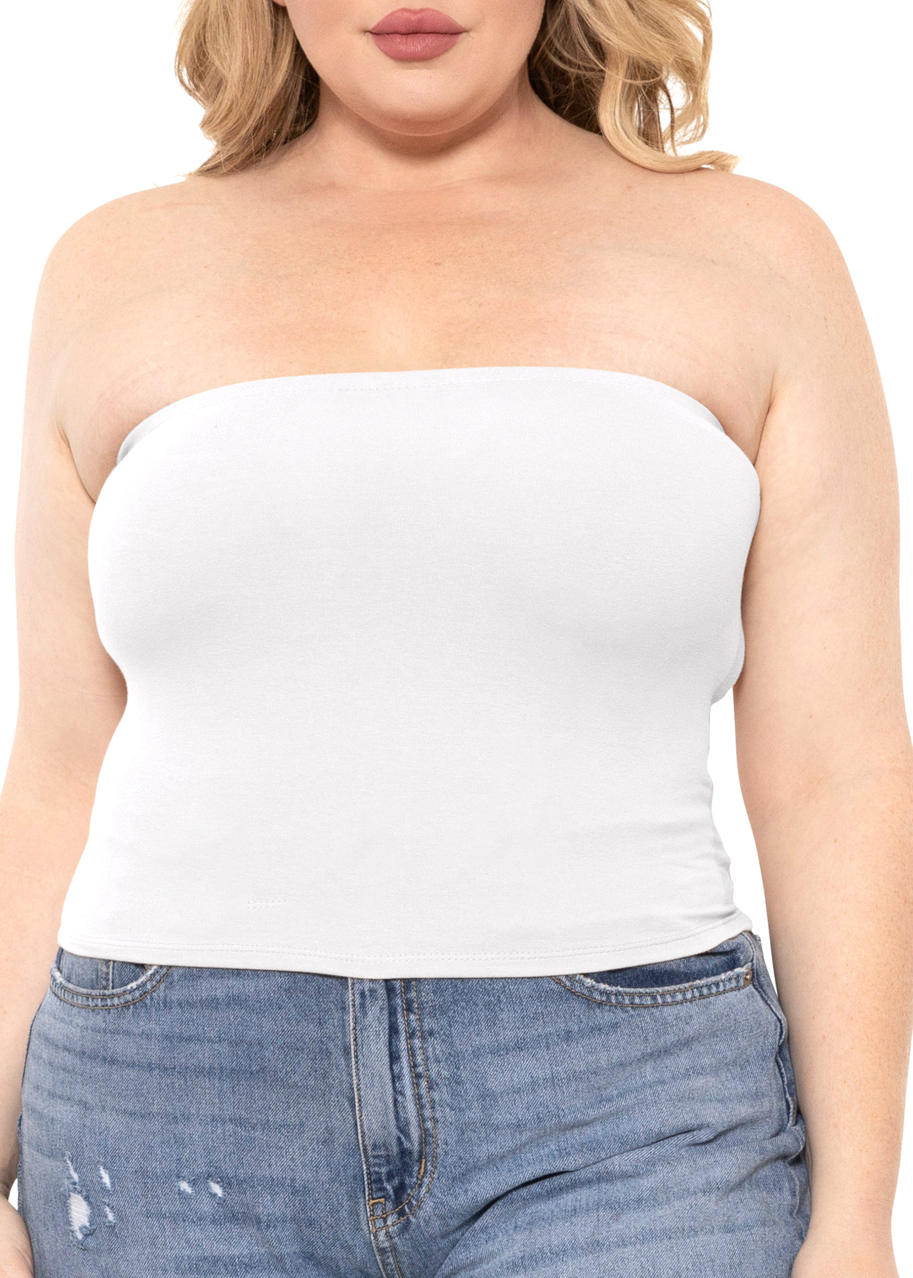Women's Regular and Plus Size Crop Tube Top
