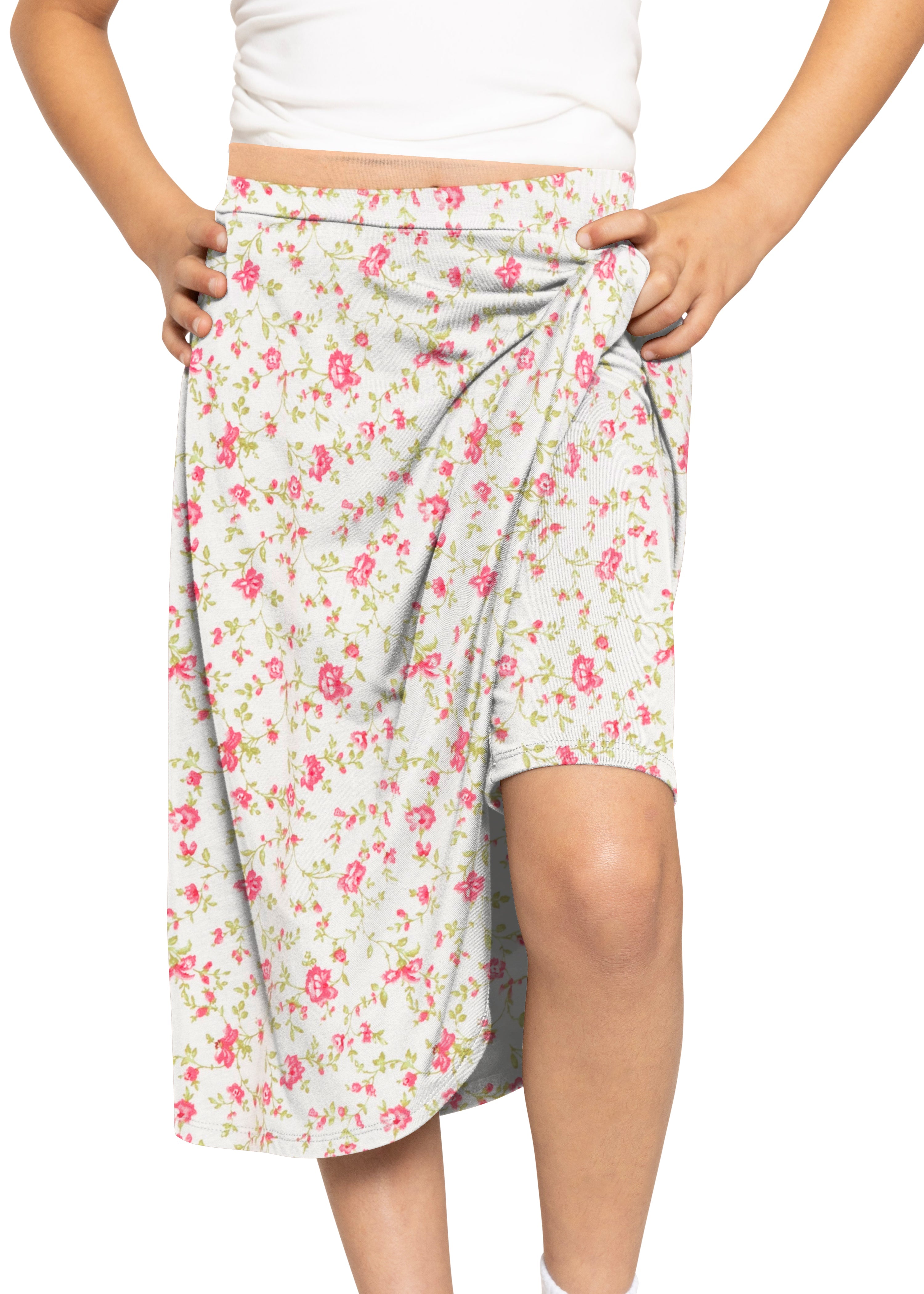 Girl's A-Line Midi Skirt with Built-in Shorts