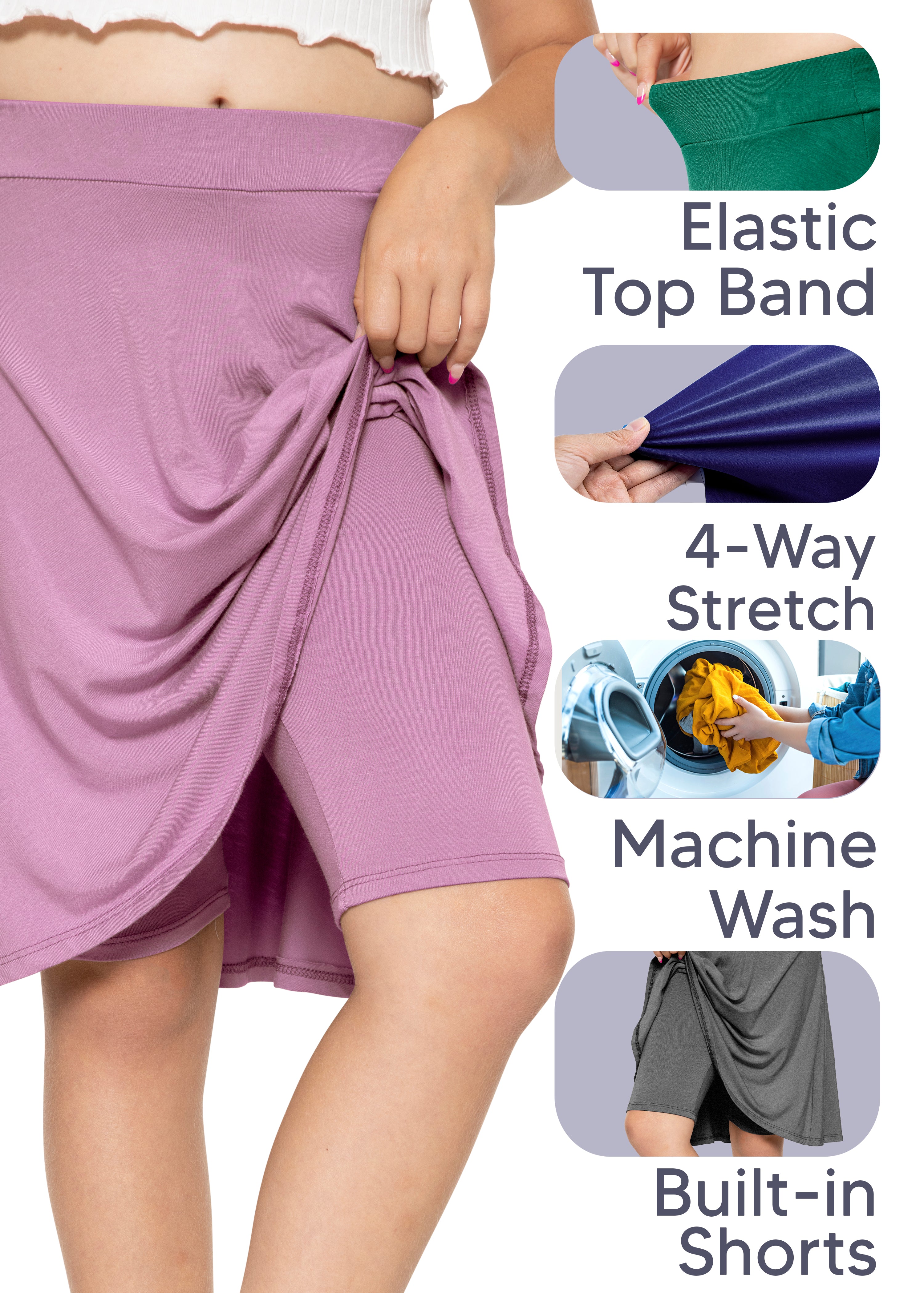 Girl's A-Line Skirt with Built-in Shorts