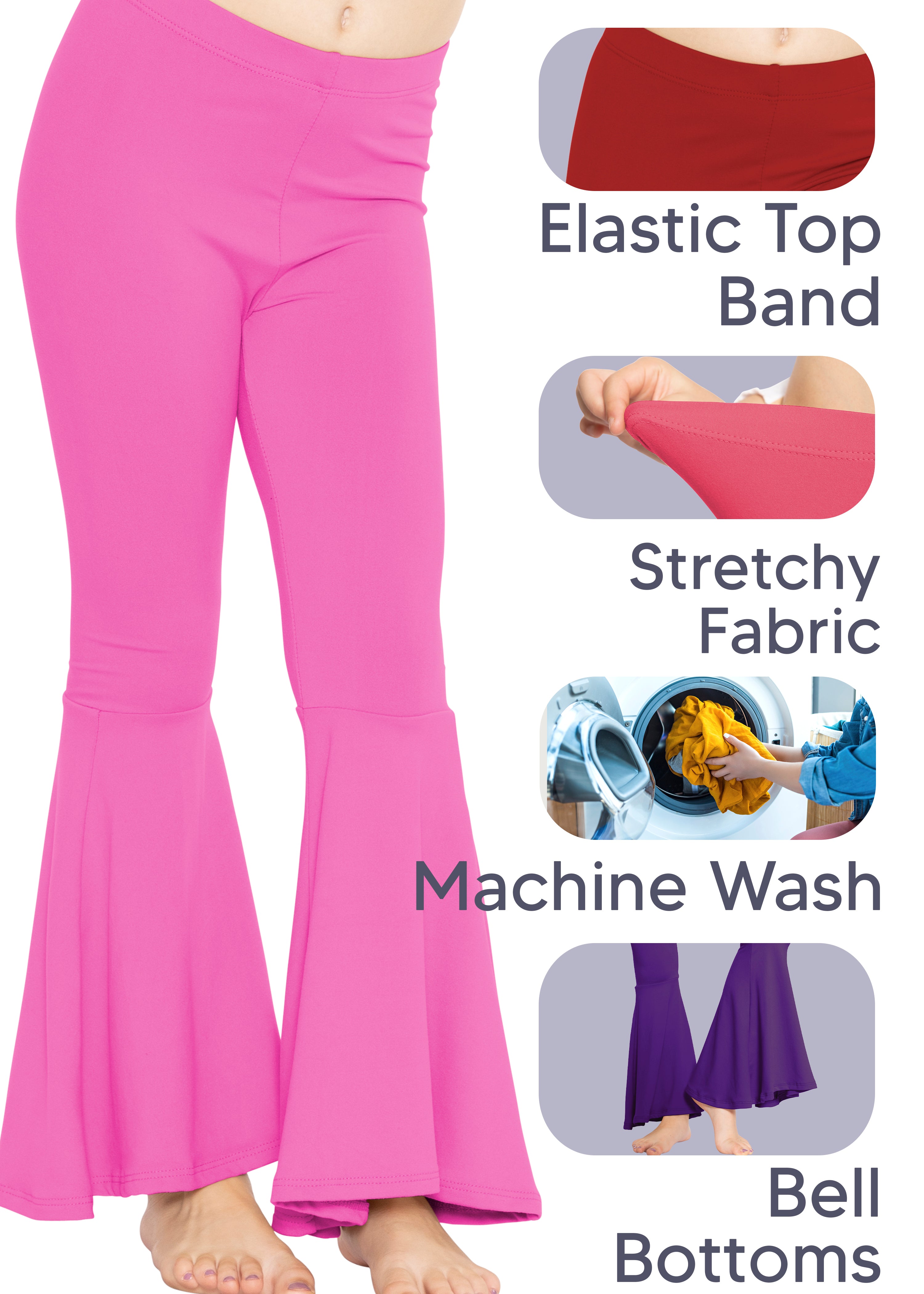 Girl's Stretch Bell Bottoms Flare Pants Even More Colors