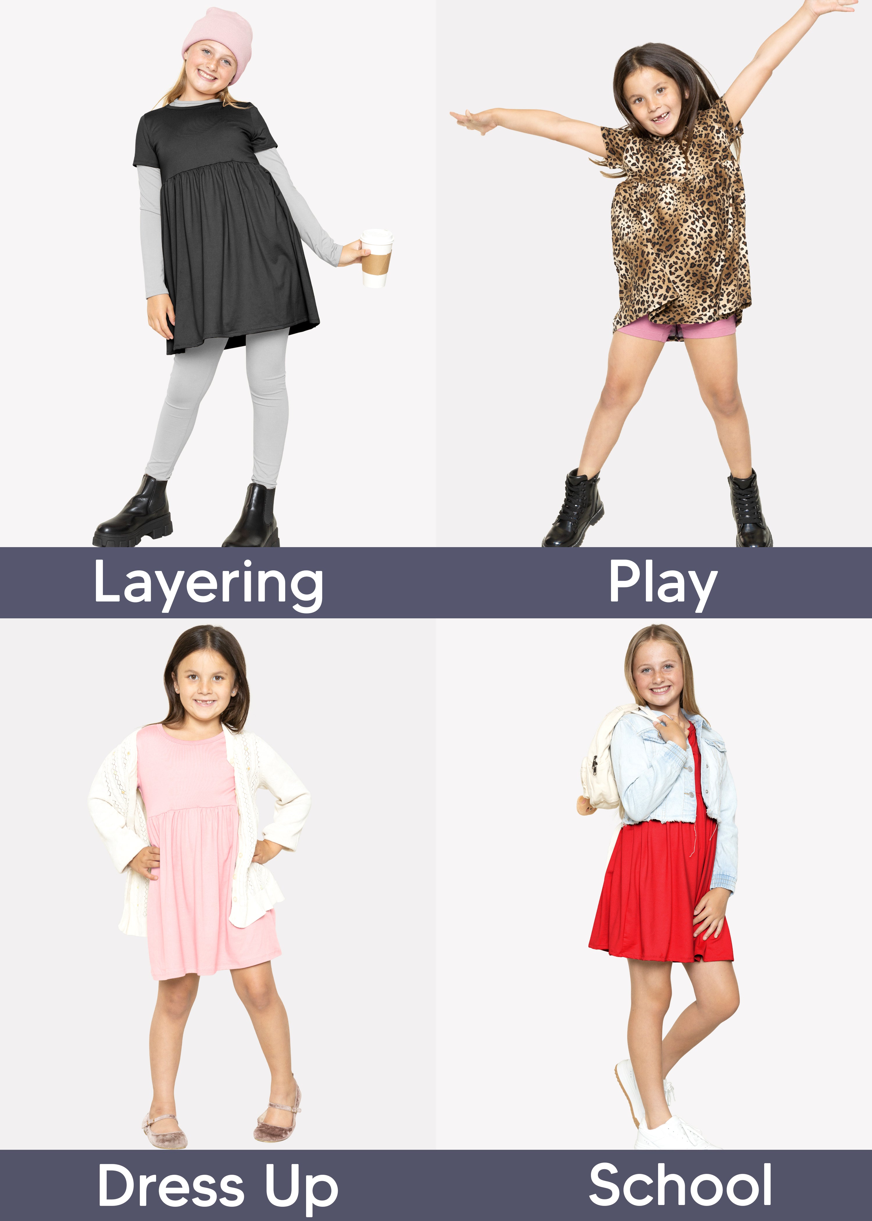 Youth Girl’s Oh So Soft Playtime T Shirt Dress Short Sleeve Casual Stretch Play Dresses|Little to Big Kids