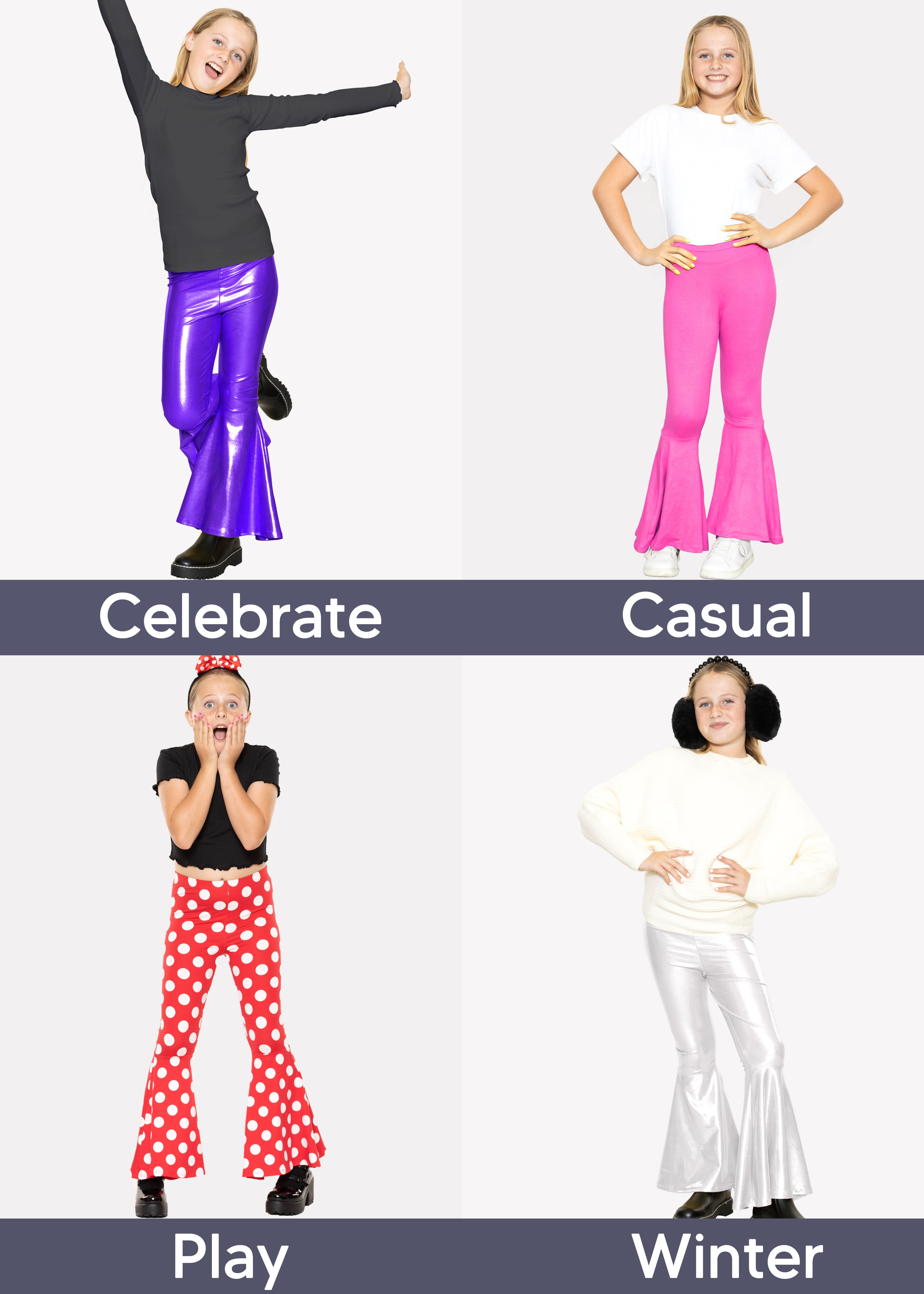 Girl's Stretch Bell Bottoms Flare Pants Even More Colors