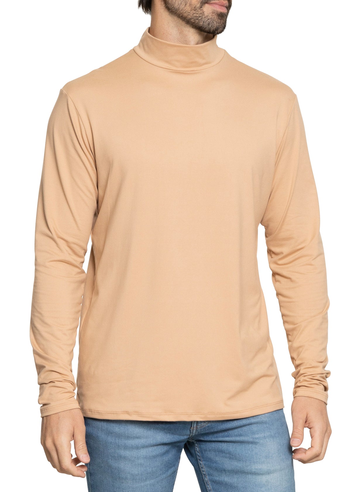 Men’s Oh So Soft Mock Neck Long Sleeve Shirt Perfect for Casual Wear, Stylish, Classic Fit