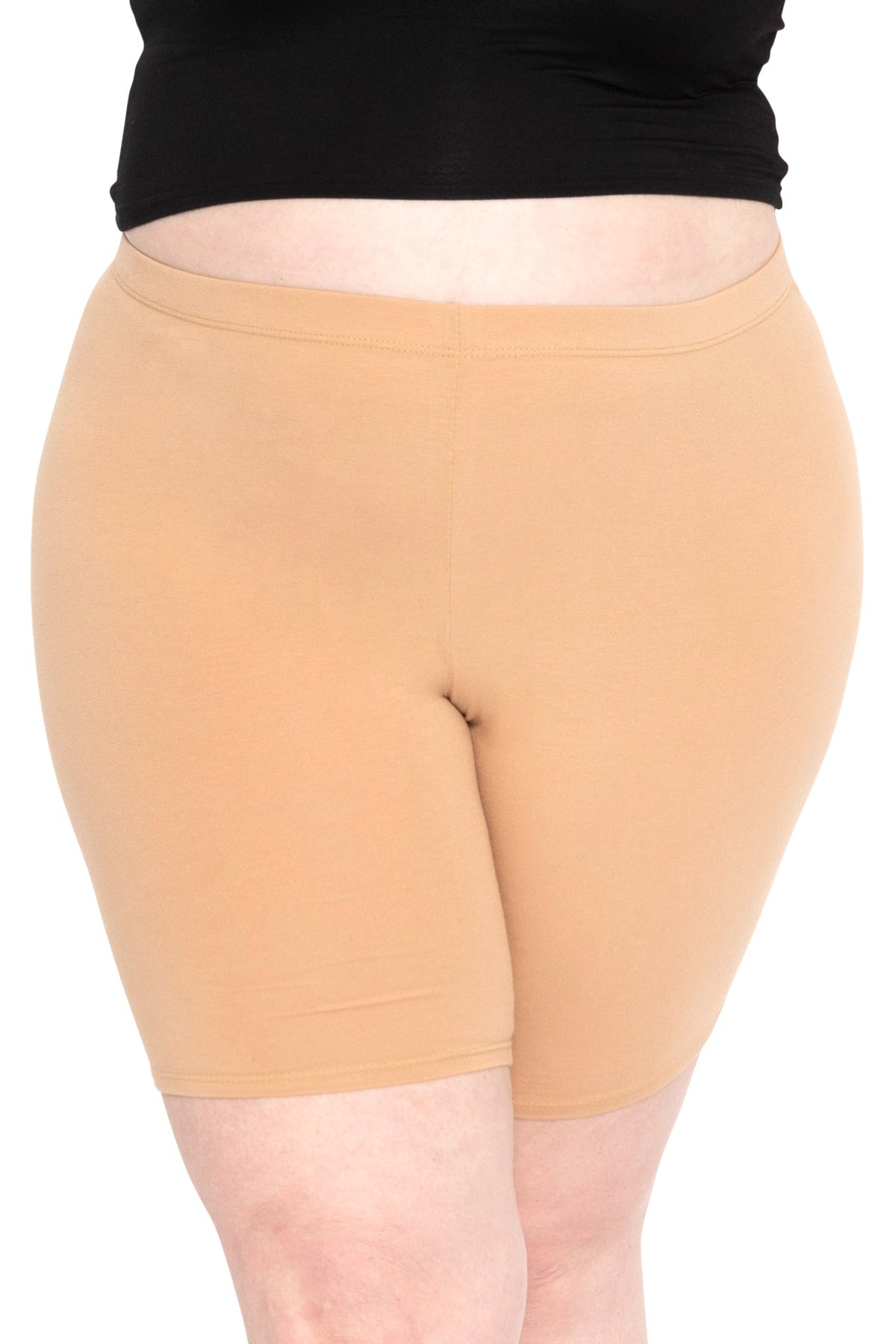 Women's Plus Size Cotton Biker Shorts