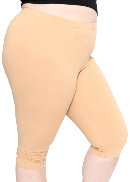 Women's Plus Size Knee Length Cotton Leggings
