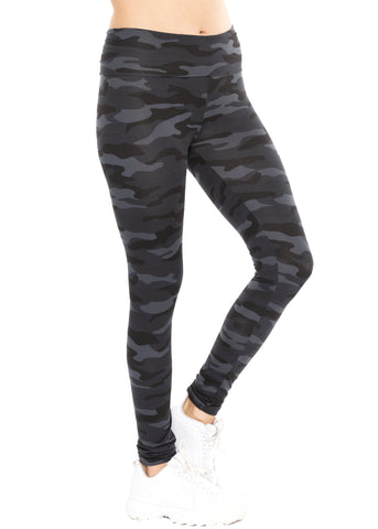 Women's and Plus Teamwear Foldover Full Length Cotton Yoga Leggings