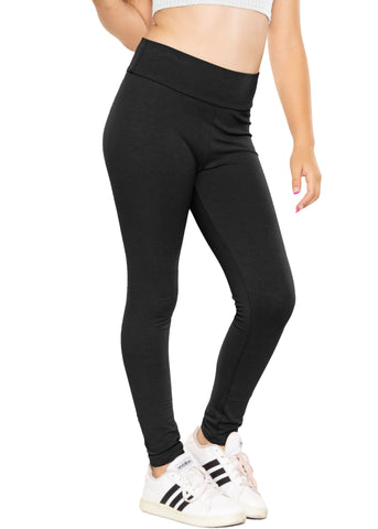 Girl's Cotton Stretch High Waisted Leggings