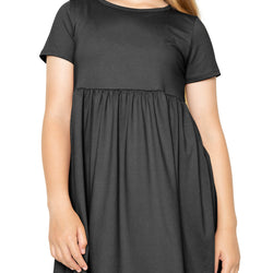 Youth Girl’s Oh So Soft Playtime T Shirt Dress Short Sleeve Casual Stretch Play Dresses|Little to Big Kids