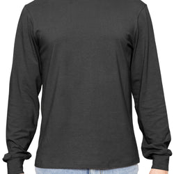 Men's Cotton Mock Neck Cuffed Long Sleeve Top