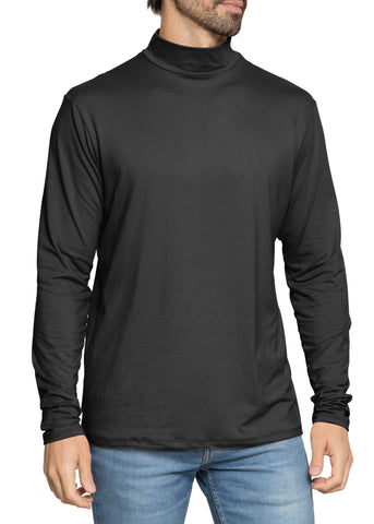Men’s Oh So Soft Mock Neck Long Sleeve Shirt Perfect for Casual Wear, Stylish, Classic Fit