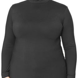 Women's and Plus Oh So Soft Long Sleeve Mock Turtleneck Top Regular Fit Everyday Wear