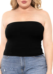 Women's Regular and Plus Size Crop Tube Top