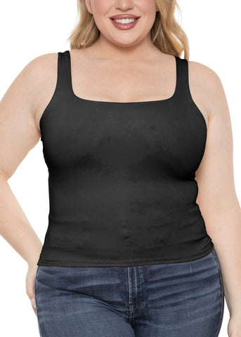 Women's and Plus Double Layered Crop Mid Length Tank Top | Everyday Compression Shapewear