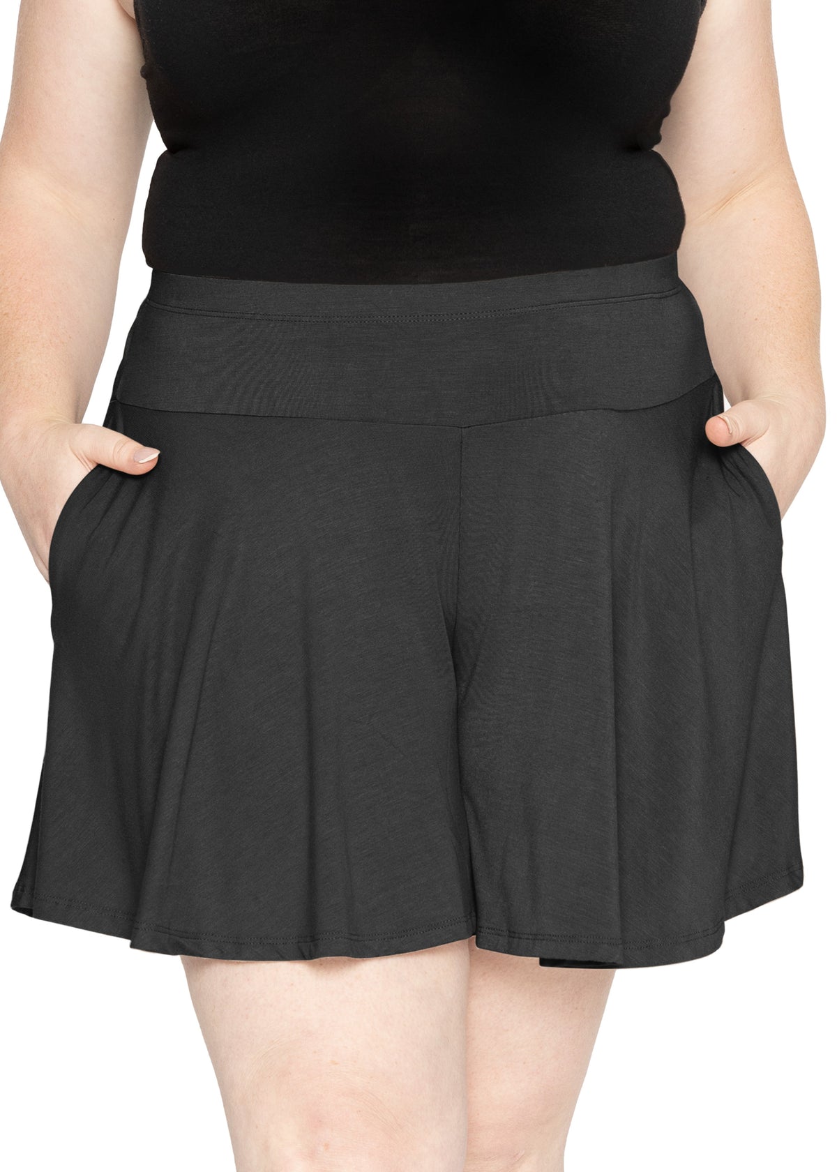 Women’s and Plus Size Flowy Wide Leg Shorts with Pockets