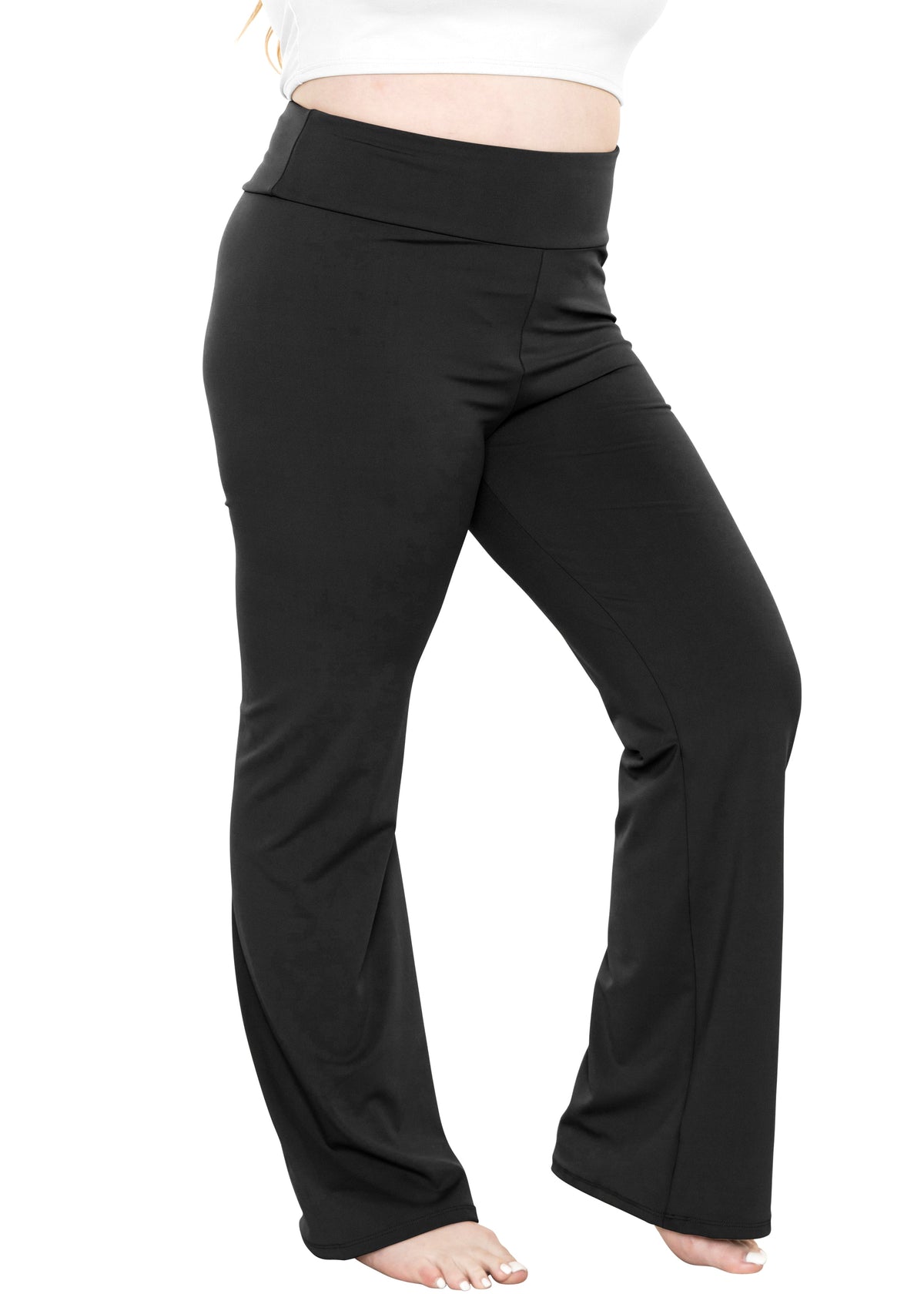 Women Plus Size High Waist Ultra Flex Full-Length Bootcut Yoga Pants