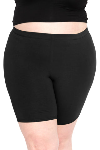 Women's Plus Size Cotton Biker Shorts