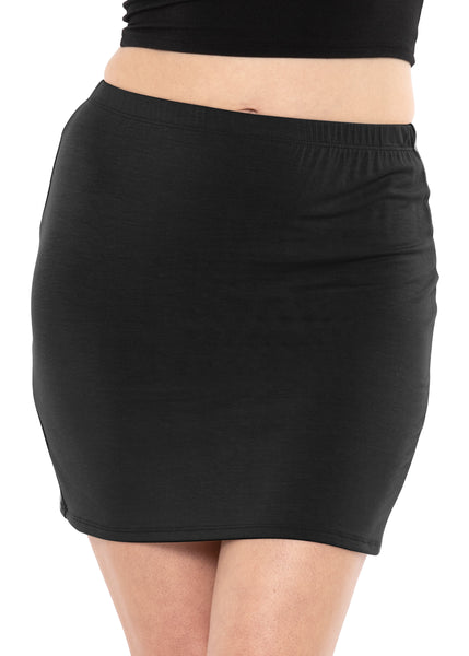 Women's Cotton Soft Stretch Fabric Basic Mini Skirt