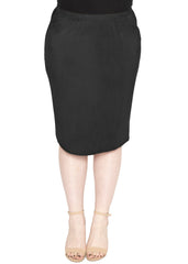 Women's Plus Size Soft Stretch MIDI Skirt