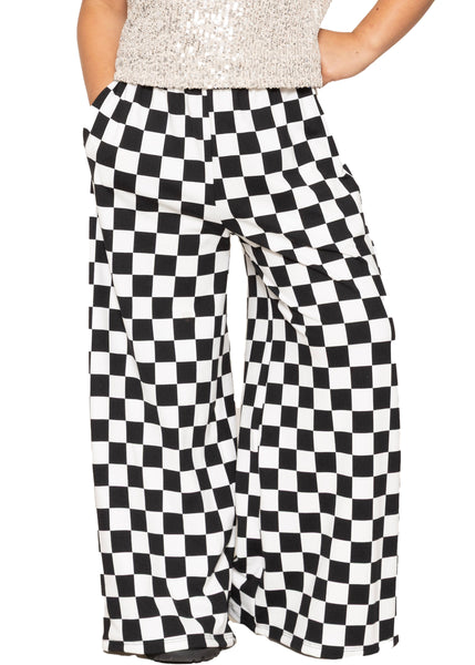 Girl's Cotton Wide Leg Pants | Pull-On Style with Pockets | Soft Stretch, Everyday Wear