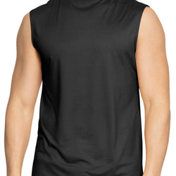 Men’s Oh So Soft Luxe Mock Neck Turtleneck Sleeveless Shirt Casual Pullover Top