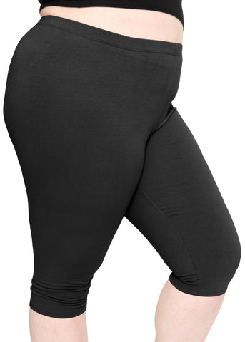 Women's Plus Size Knee Length Cotton Leggings