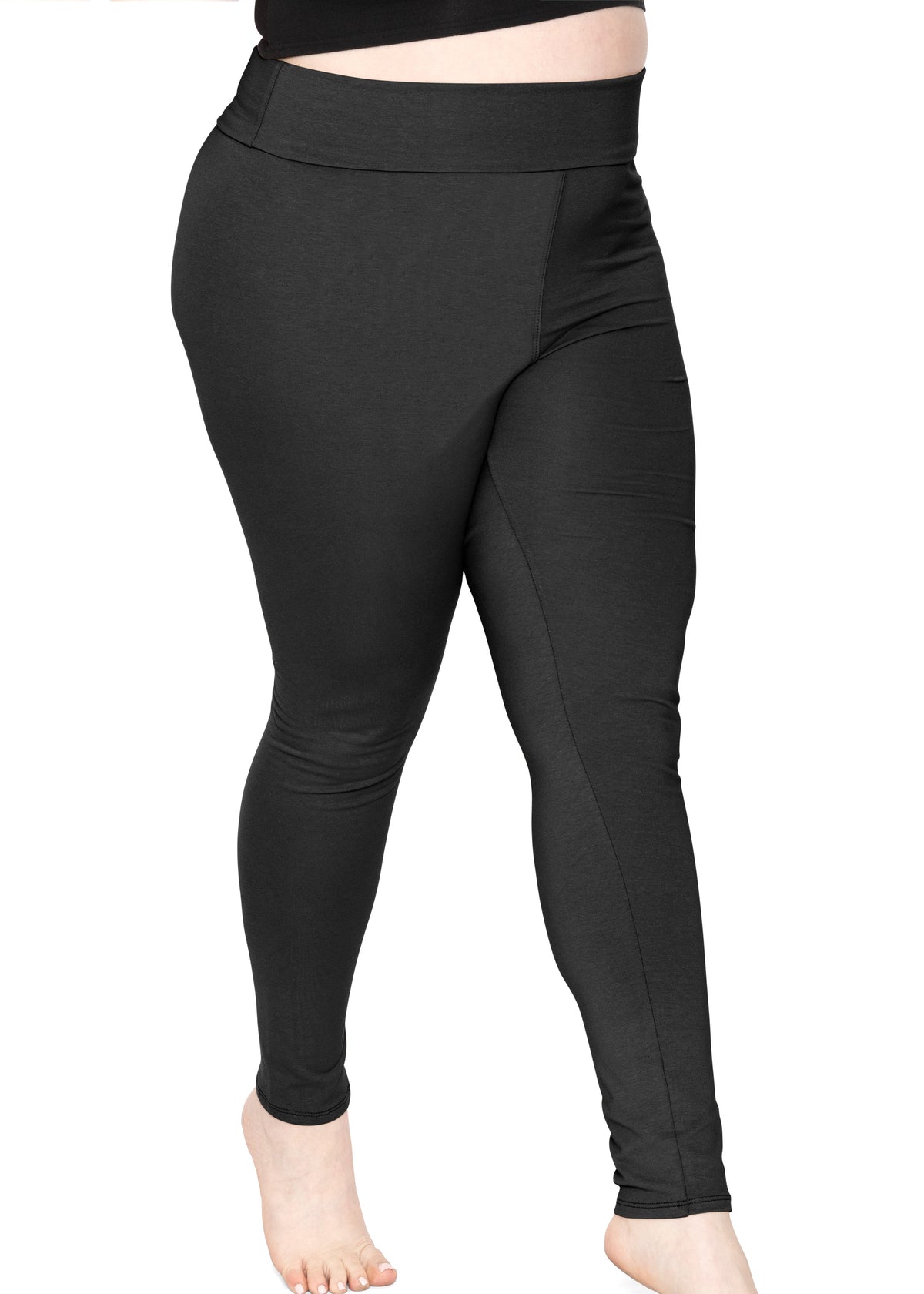 Stretch is Comfort Women's Plus Size Foldover Ankle Length Cotton Leggings