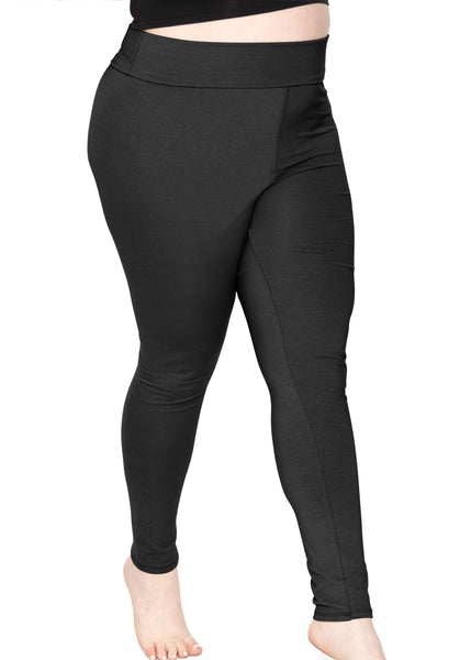Stretch is Comfort Women's Plus Size Foldover Ankle Length Cotton Leggings