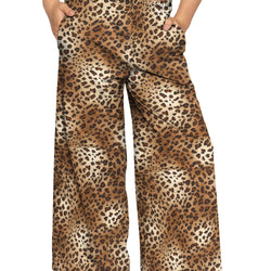 Girl's Cotton Wide Leg Pants | Pull-On Style with Pockets | Soft Stretch, Everyday Wear