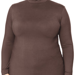 Women's and Plus Oh So Soft Long Sleeve Mock Turtleneck Top Regular Fit Everyday Wear