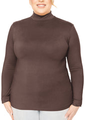 Women's and Plus Oh So Soft Long Sleeve Mock Turtleneck Top Regular Fit Everyday Wear