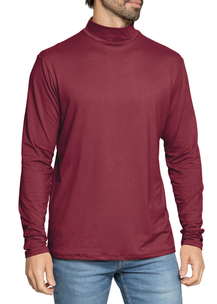 Men's Oh So Soft Mock Neck Long Sleeve Shirt Perfect for Casual Wear, Stylish, Classic Fit